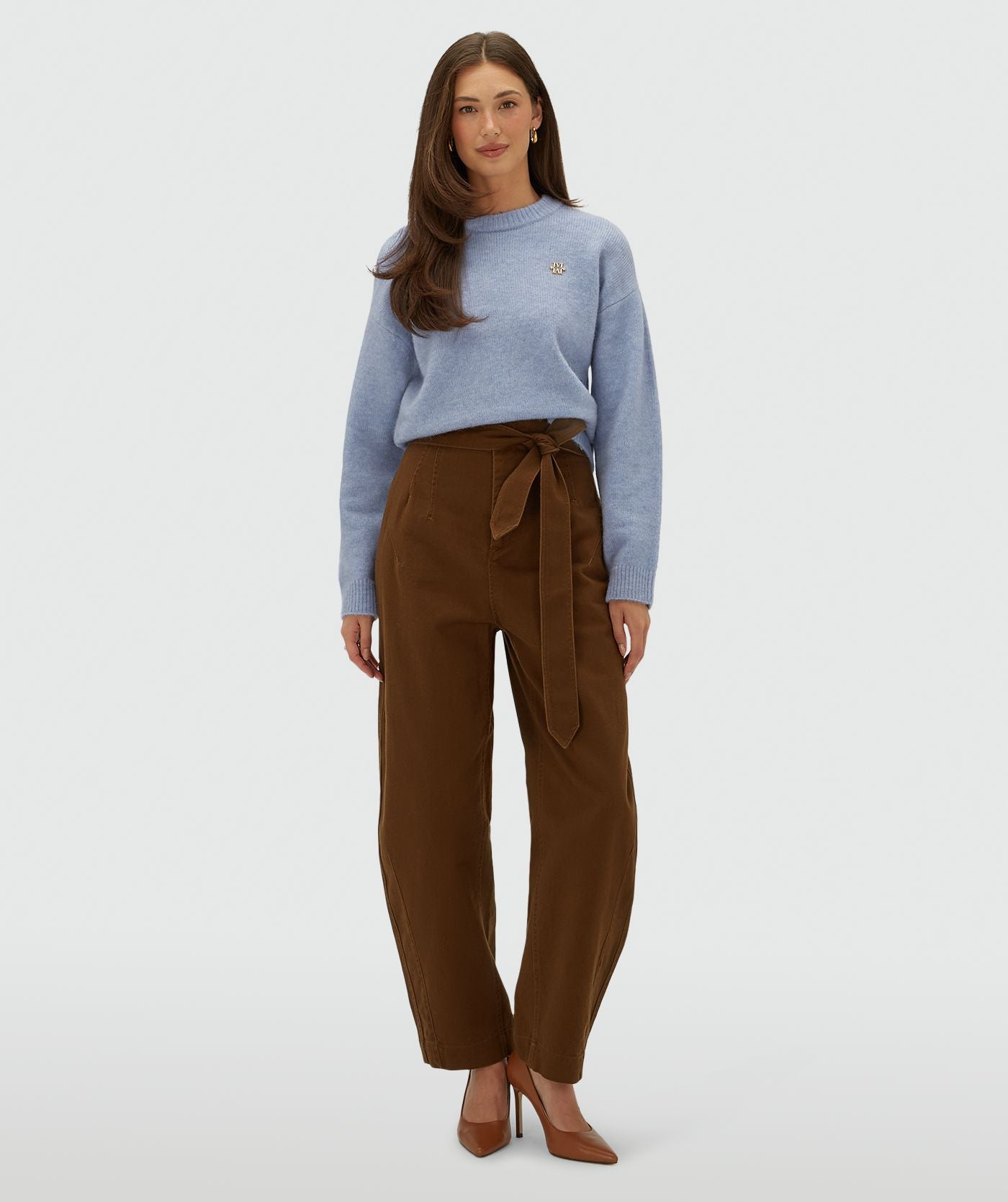 Ize Oversized Trui - Powder Blue Melange