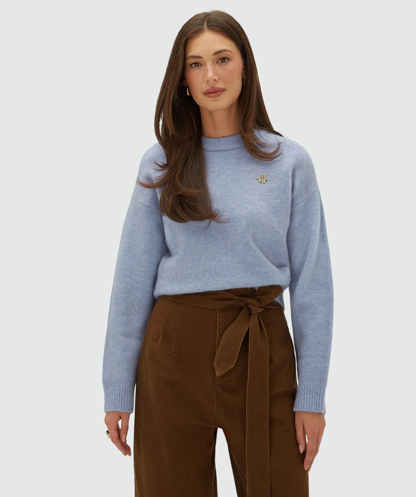 Ize Oversized Trui - Powder Blue Melange