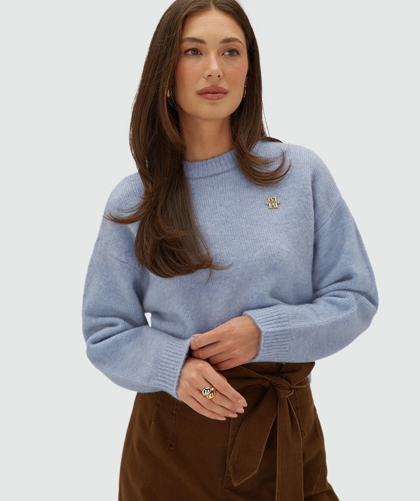 Ize Oversized Trui - Powder Blue Melange