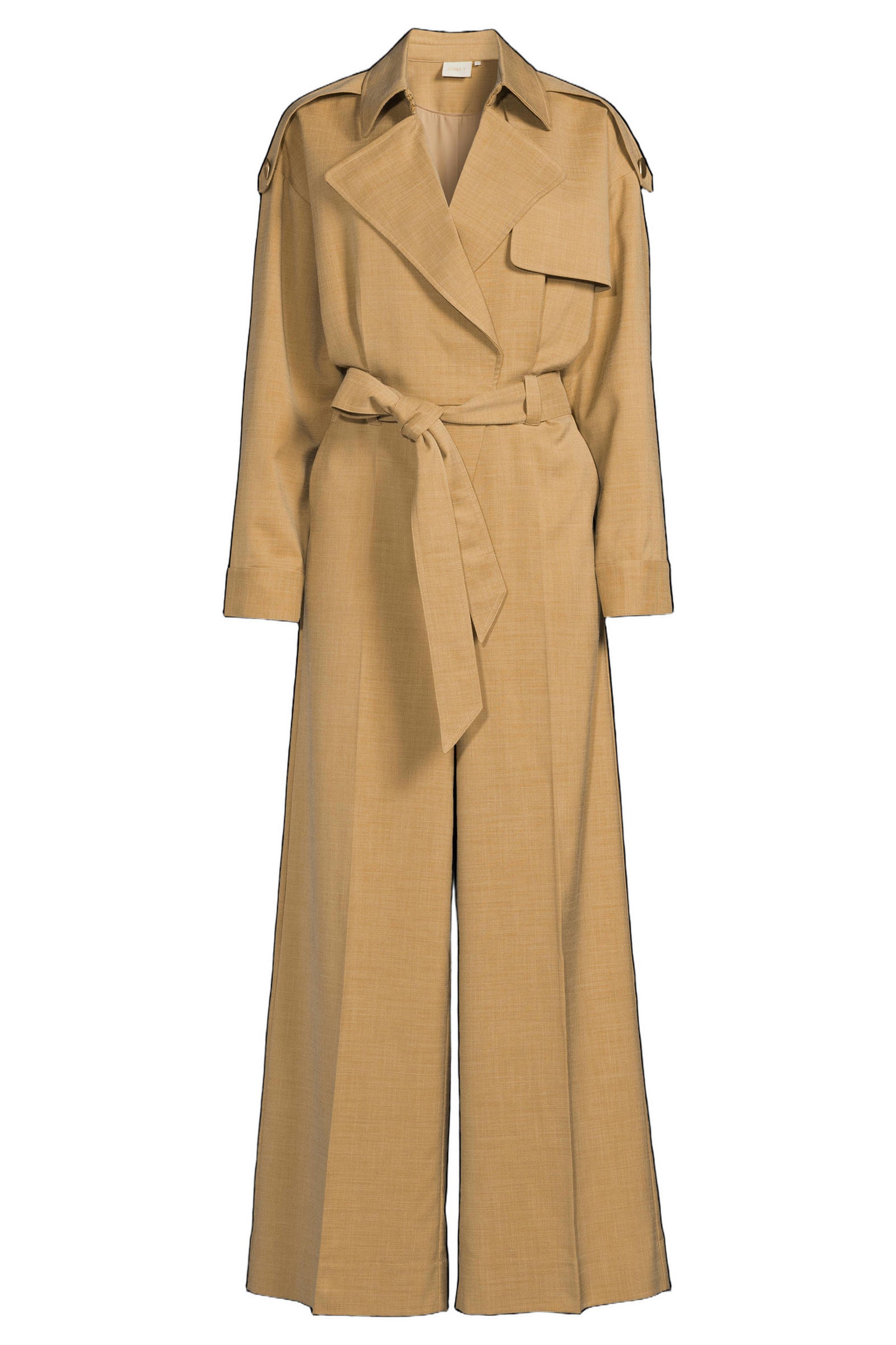 JV-TONE wide leg jumpsuit - light camel melange