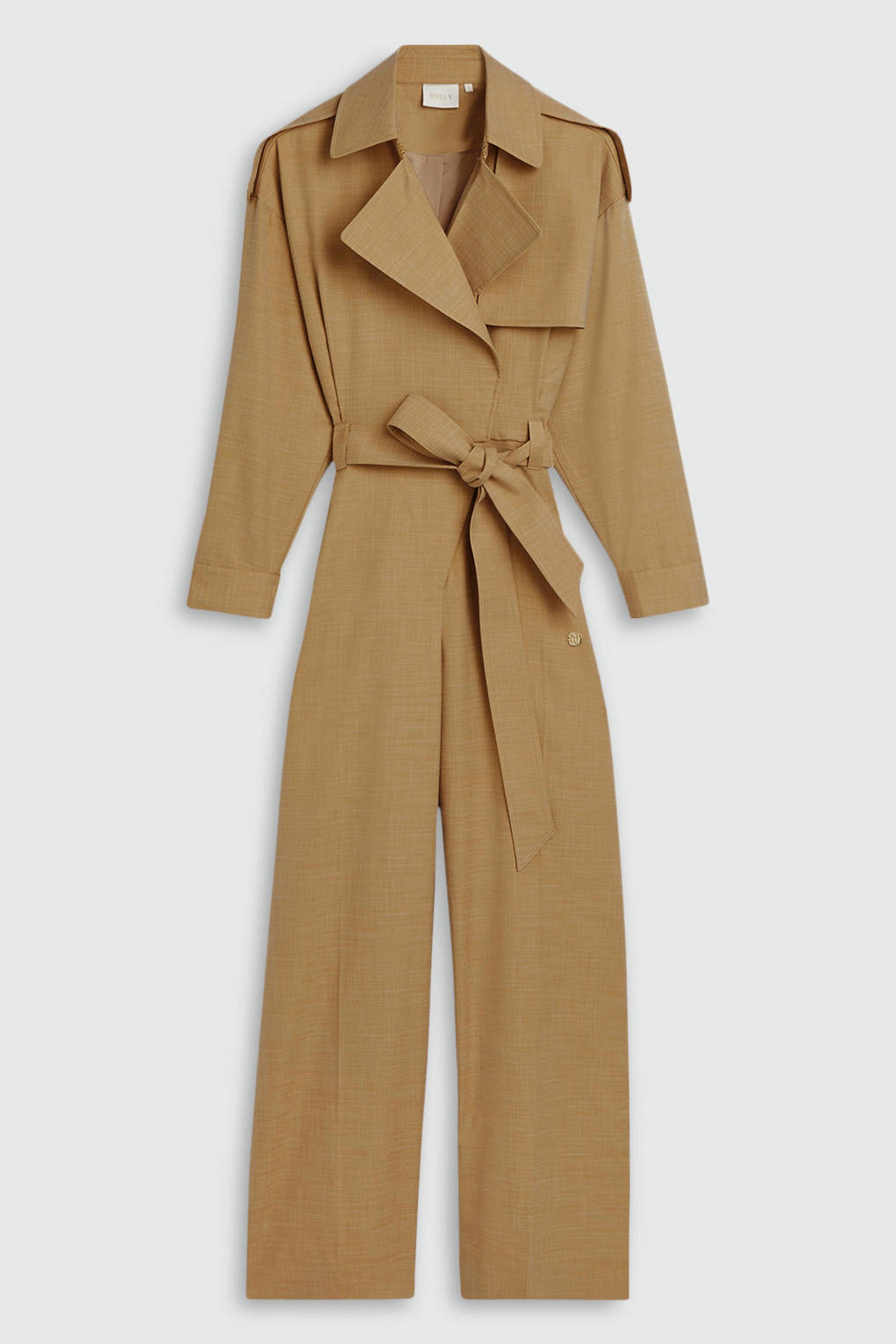 JV-TONE wide leg jumpsuit - light camel melange