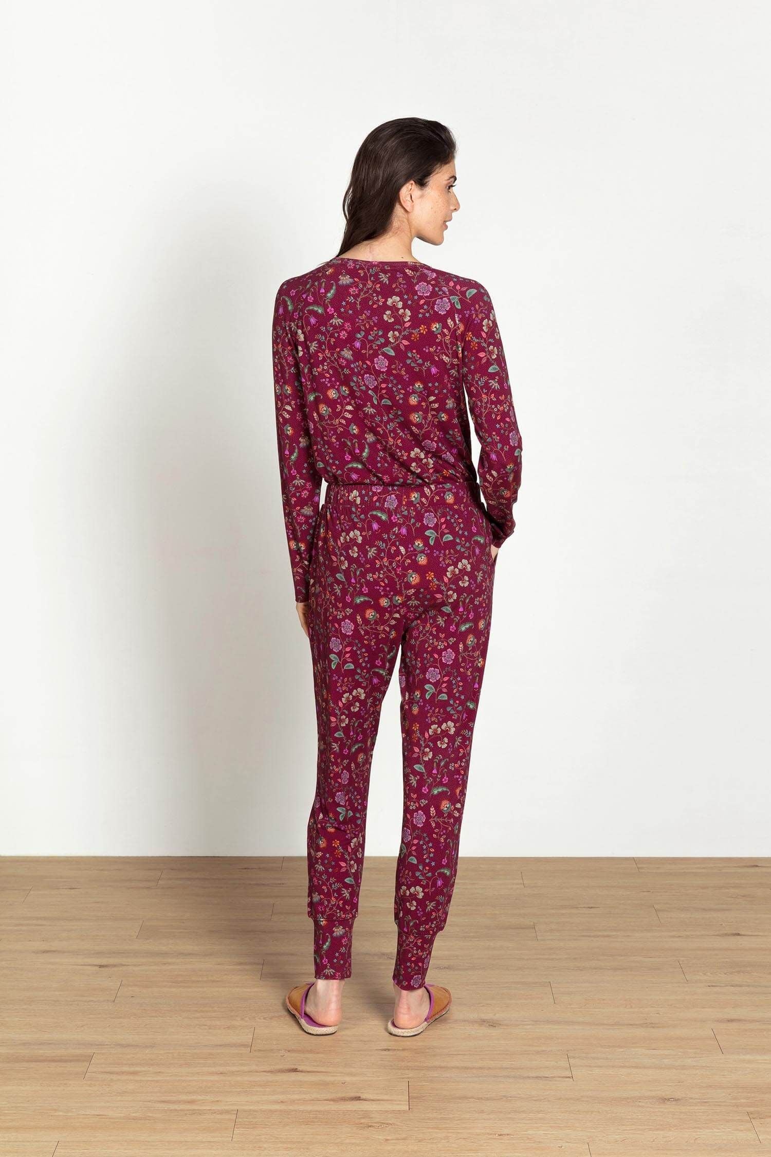 Bobien Lange Broek Flora Bangalore Donkerroze