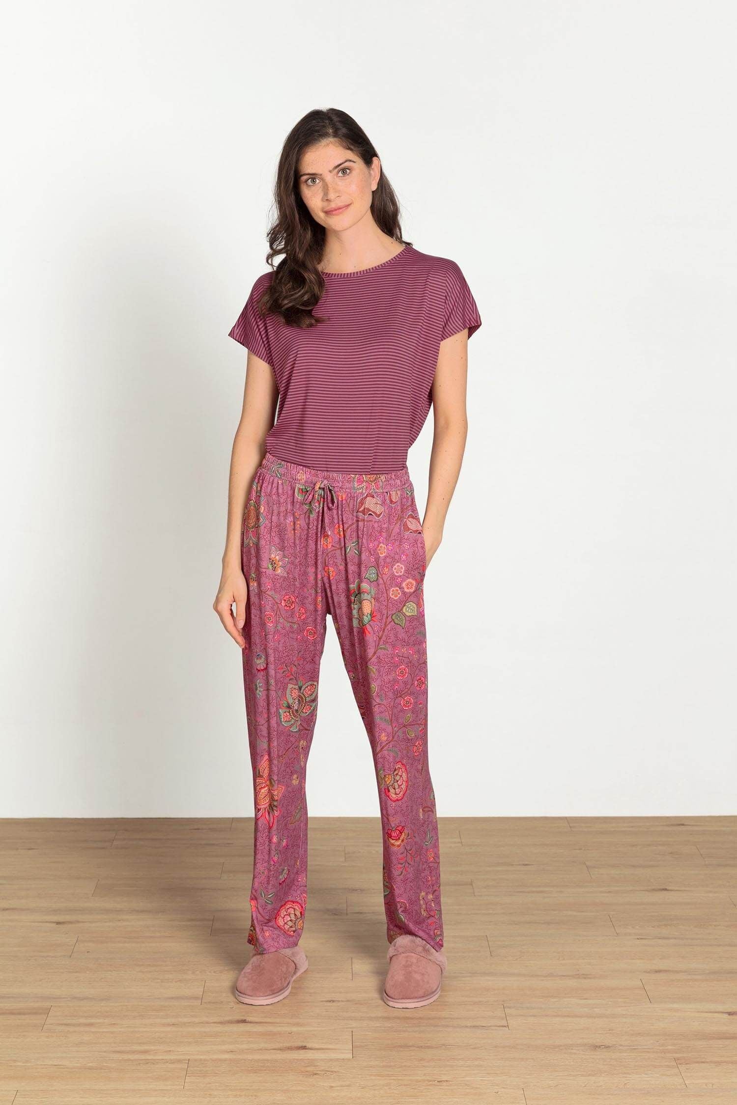 Tatum Top Korte Mouw Little Sumo Stripe Roze