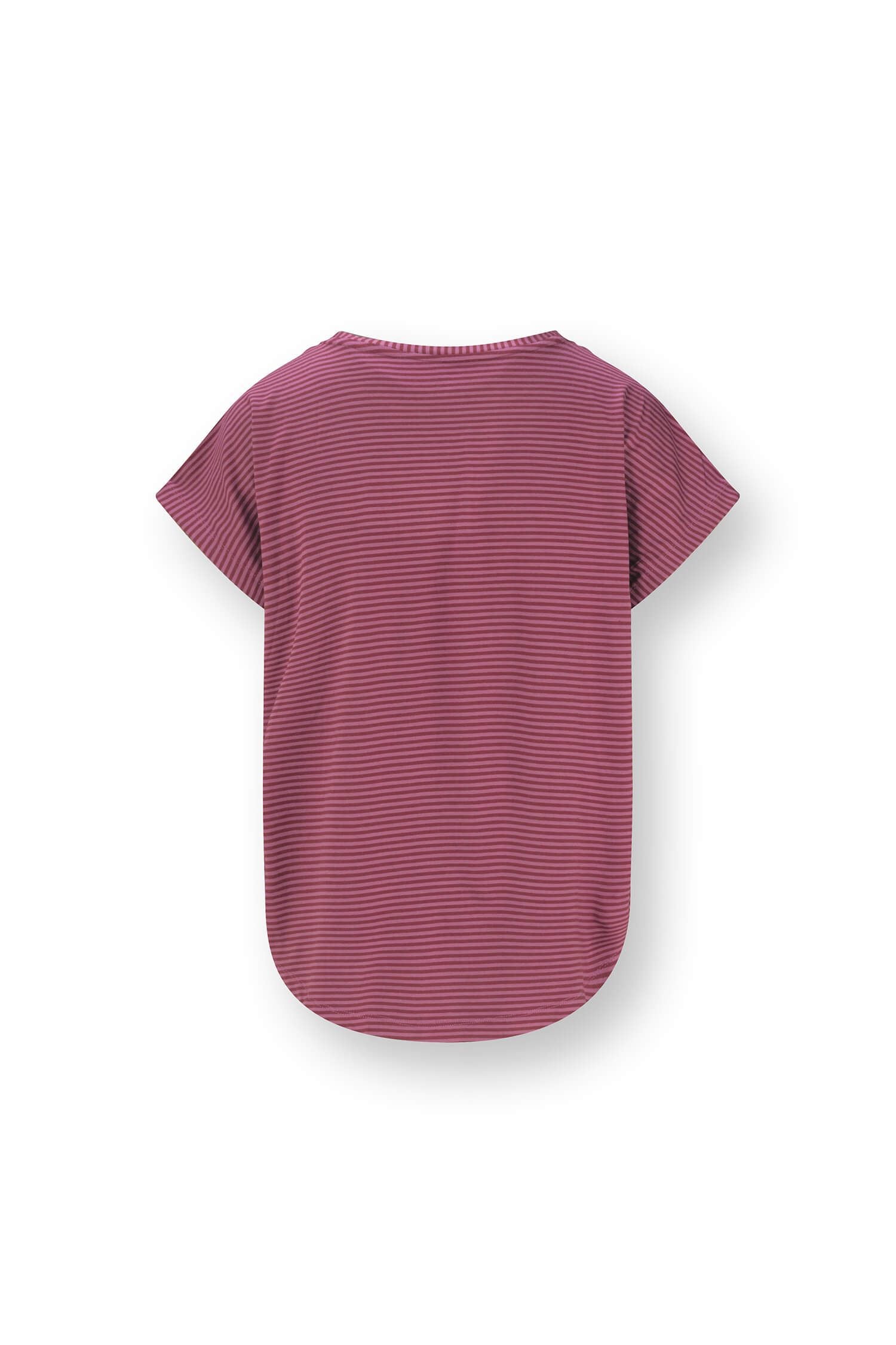 Tatum Top Korte Mouw Little Sumo Stripe Roze