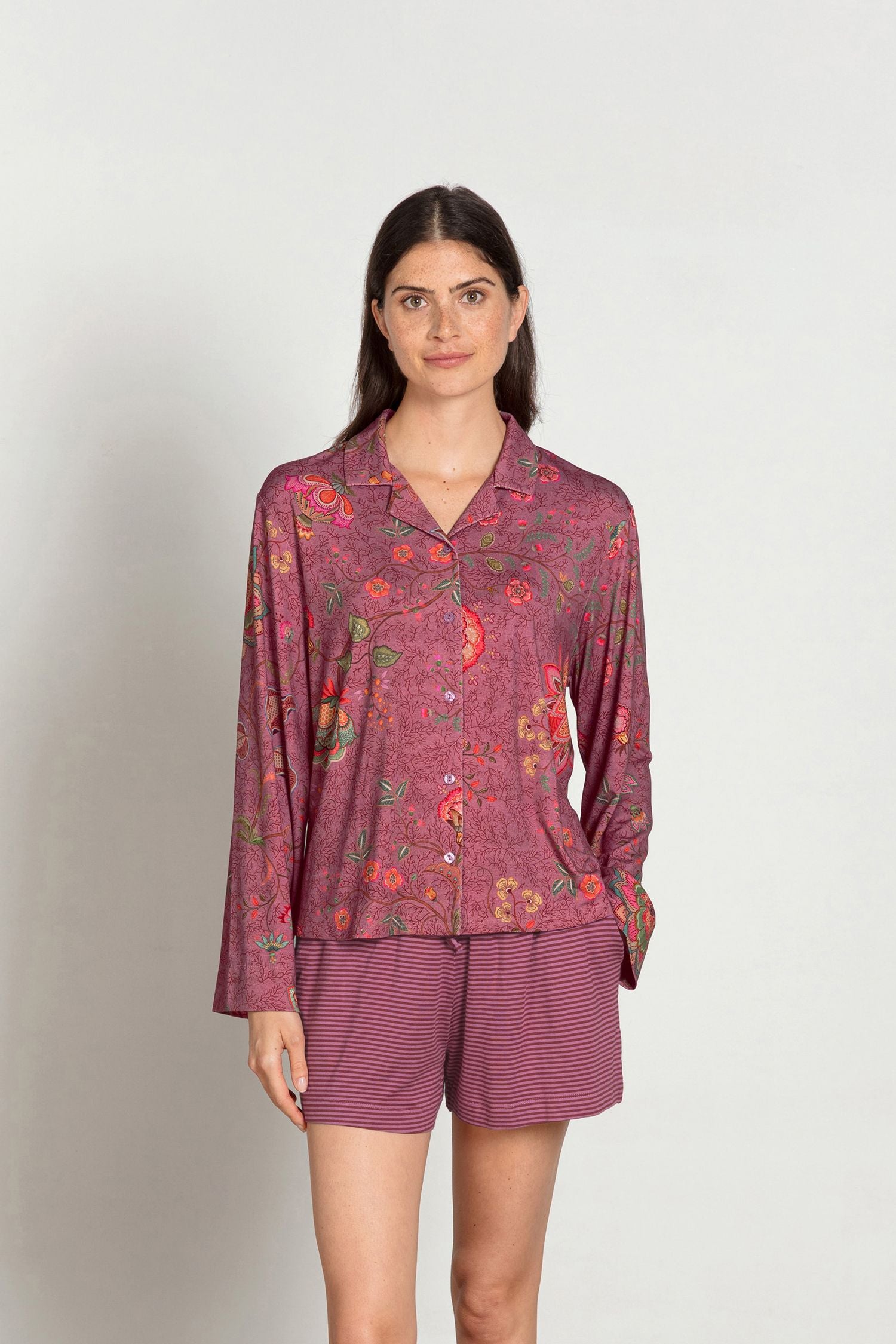 Faye Top Lange Mouw Mumbai Morning Roze
