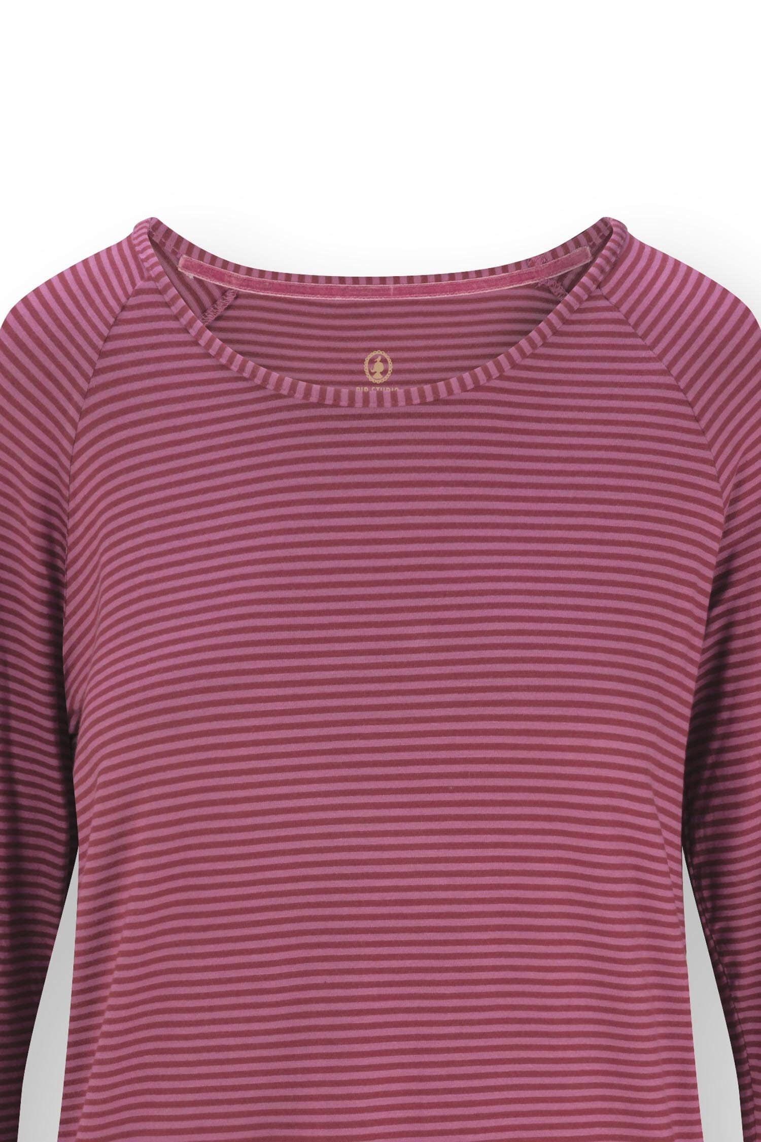 Tina Top Lange Mouw Little Sumo Stripe Roze