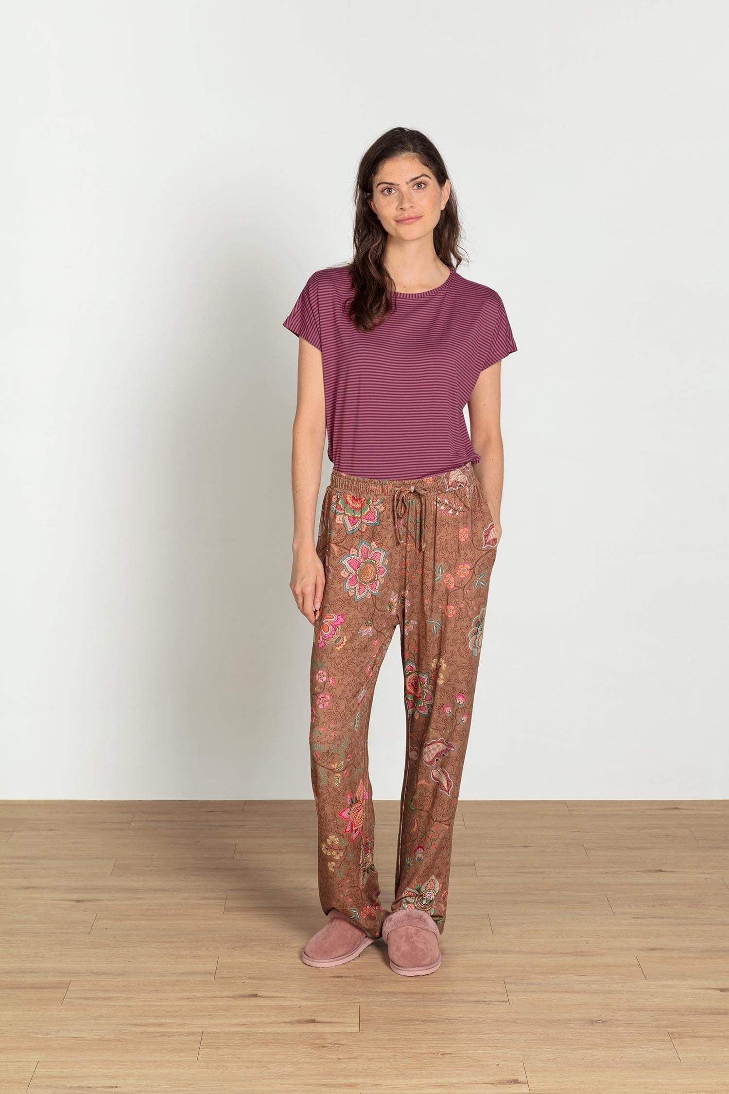 Tatum Top Korte Mouw Little Sumo Stripe Roze