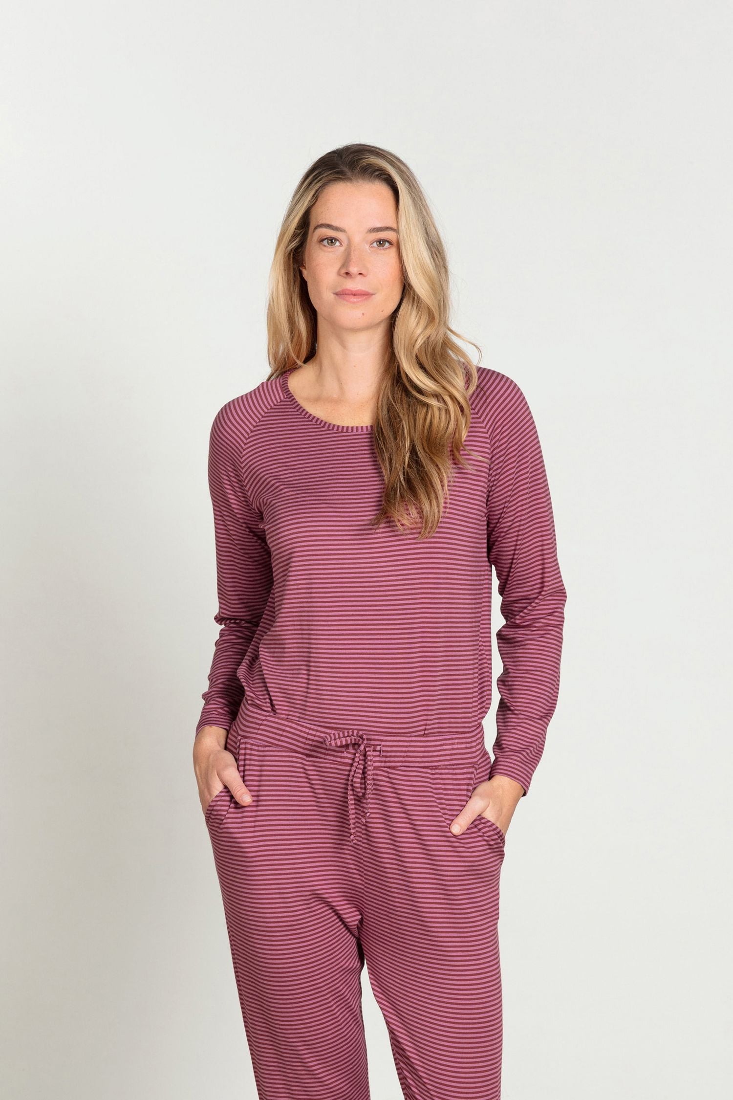 Tina Top Lange Mouw Little Sumo Stripe Roze