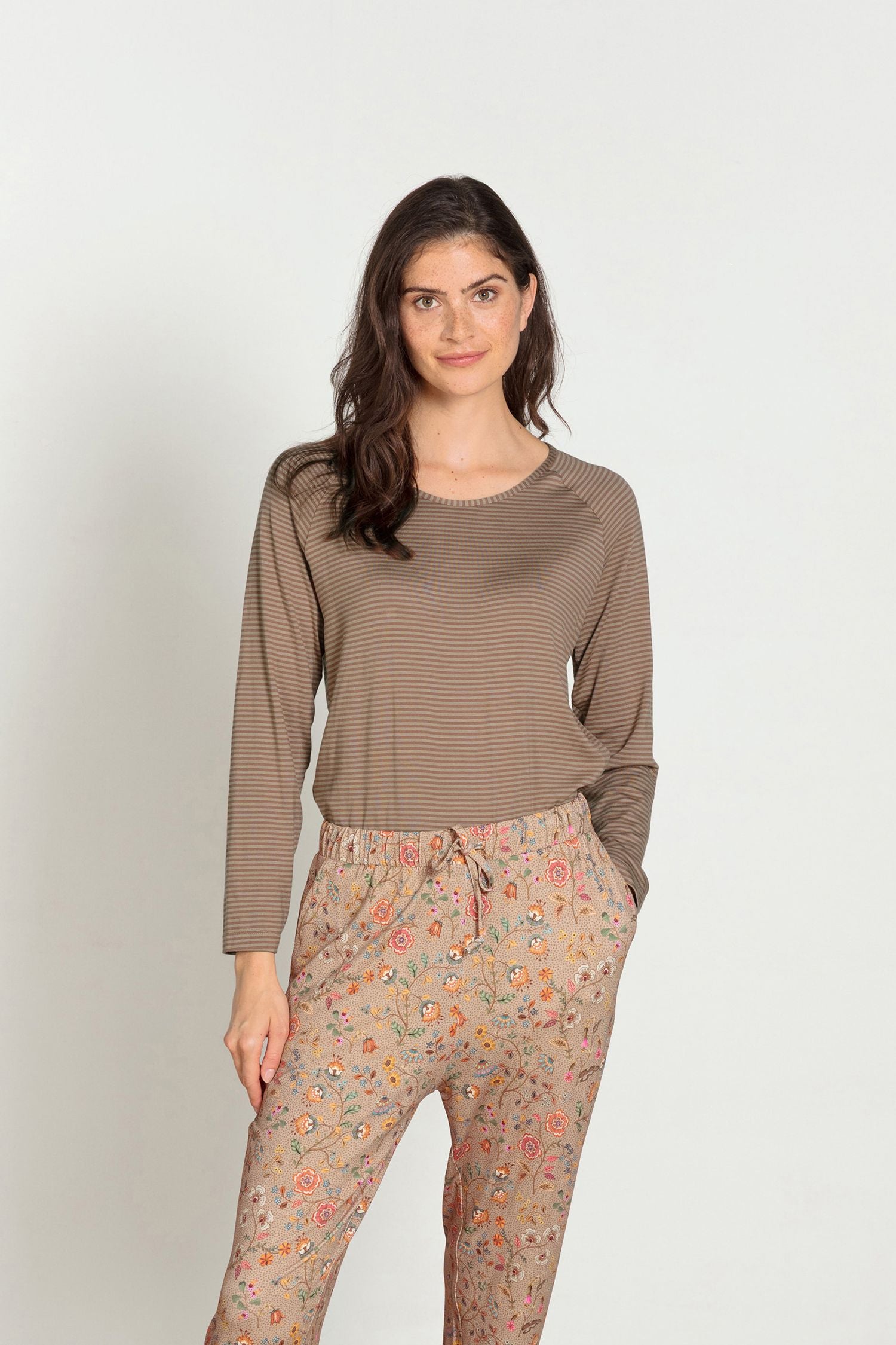 Tina Top Lange Mouw Little Sumo Stripe Zand