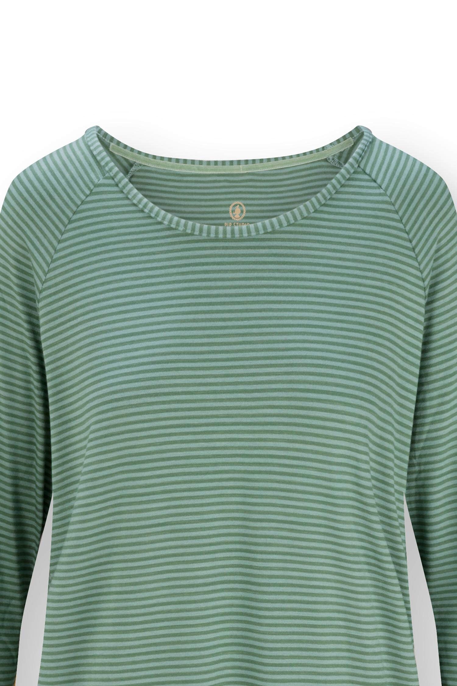 Tina Top Lange Mouw Little Sumo Stripe Groen