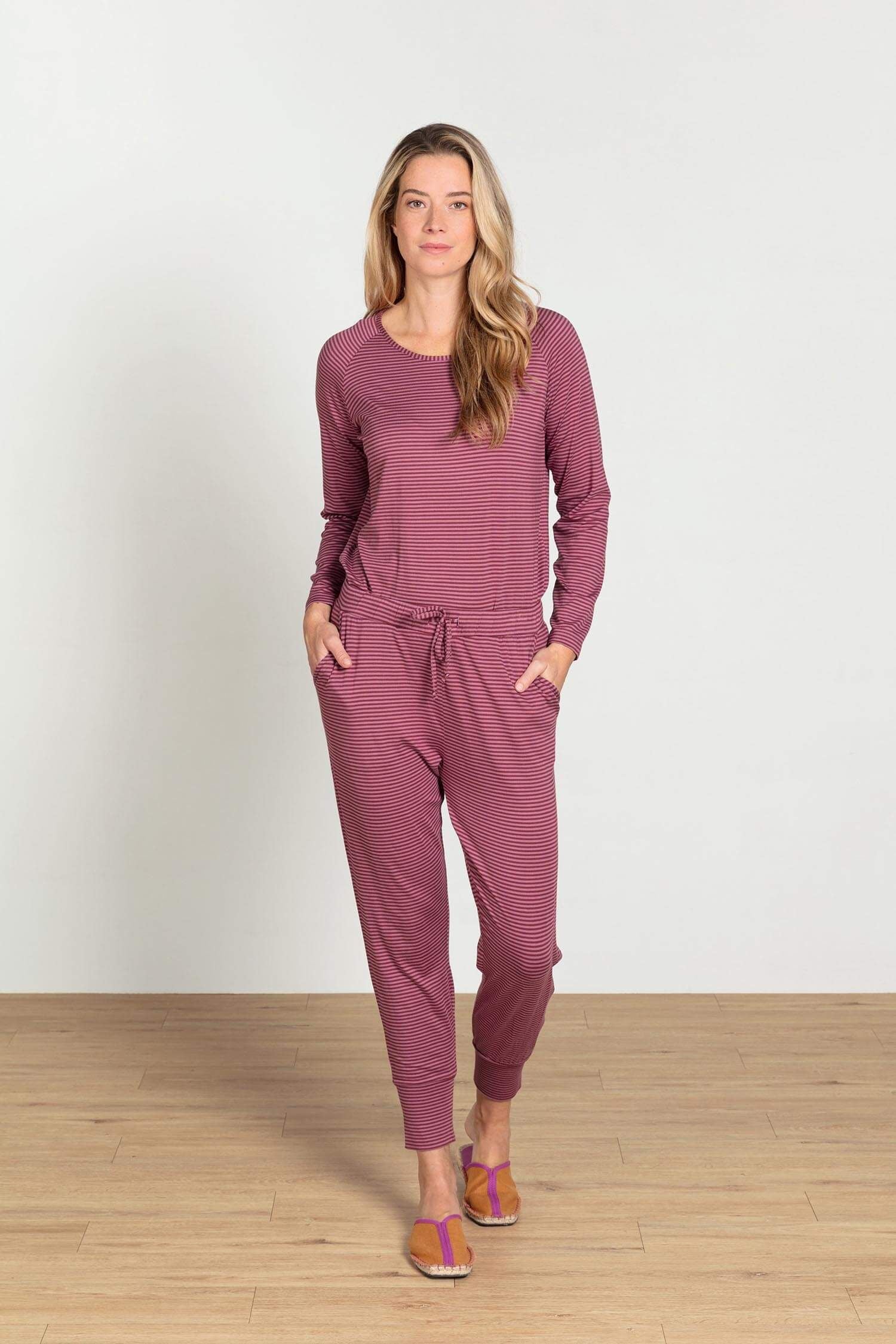 Tina Top Lange Mouw Little Sumo Stripe Roze