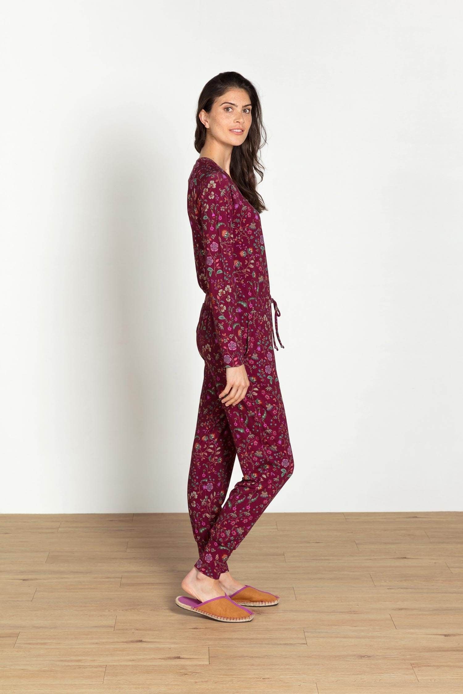 Bobien Lange Broek Flora Bangalore Donkerroze