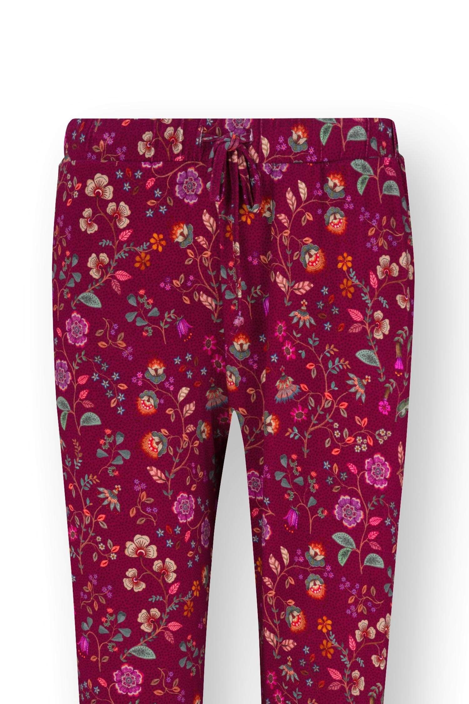 Bobien Lange Broek Flora Bangalore Donkerroze