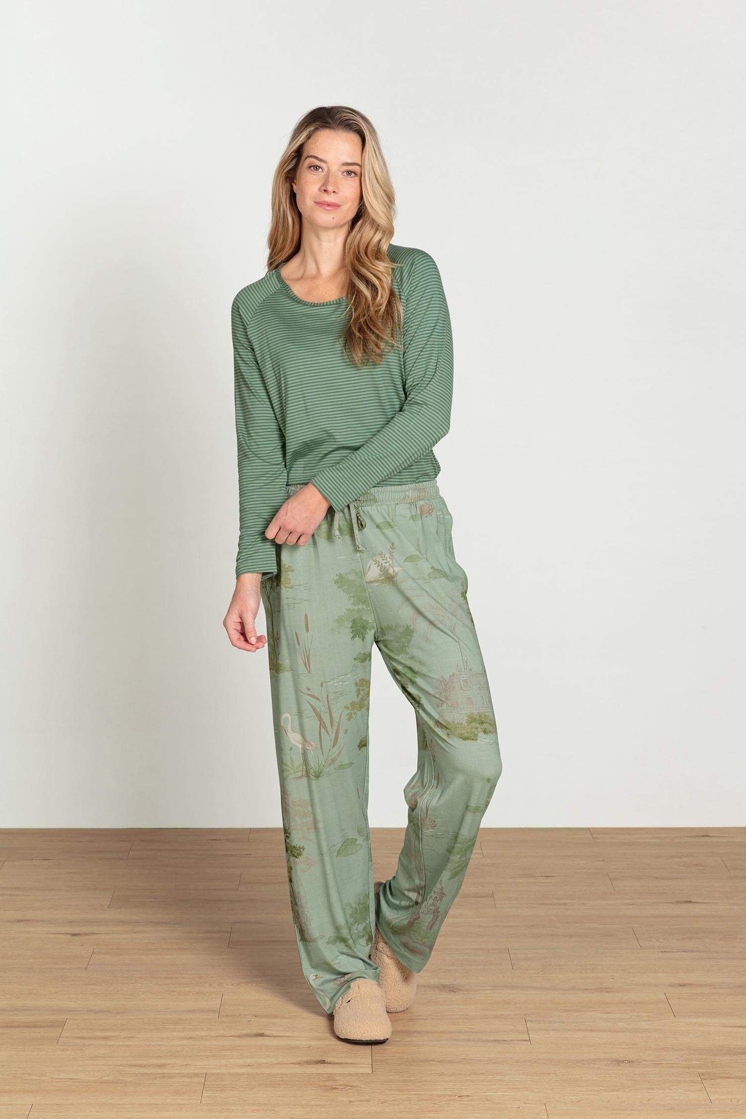 Tina Top Lange Mouw Little Sumo Stripe Groen