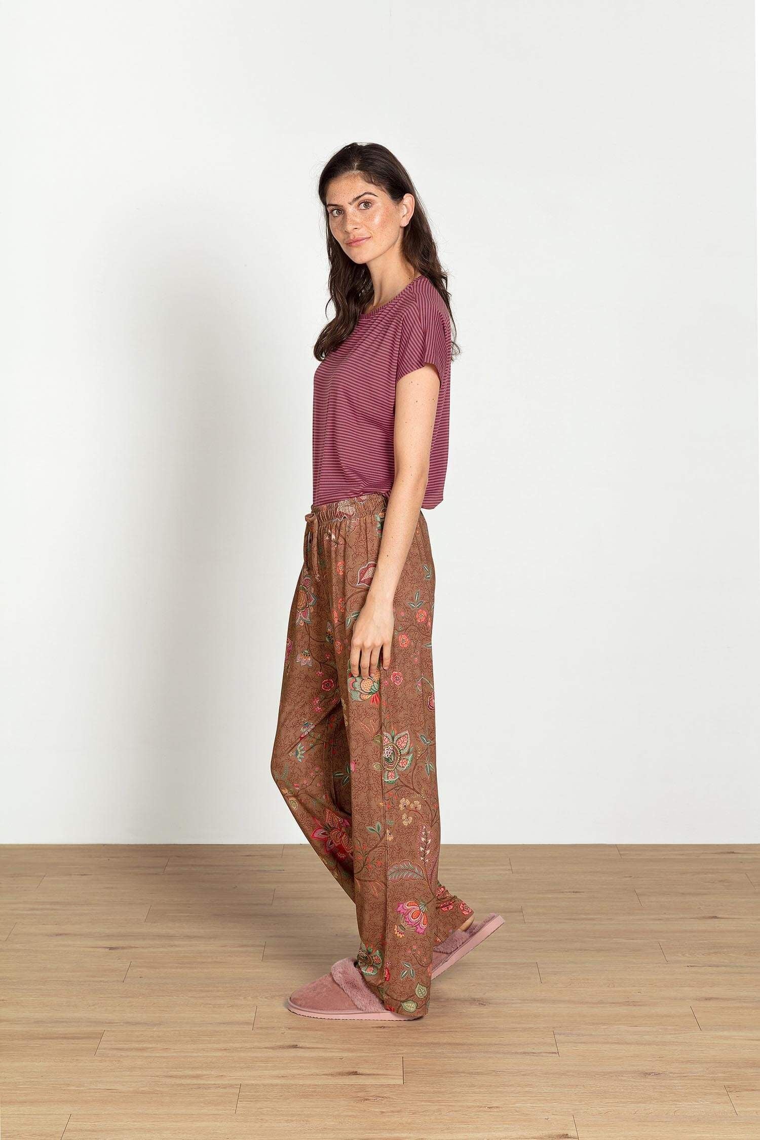 Tatum Top Korte Mouw Little Sumo Stripe Roze