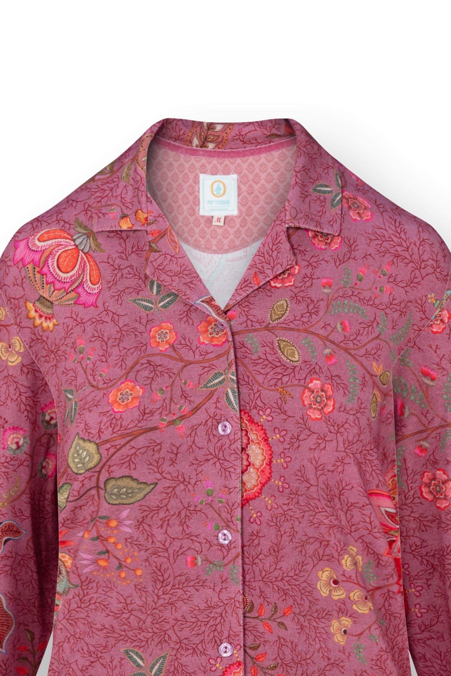 Faye Top Lange Mouw Mumbai Morning Roze