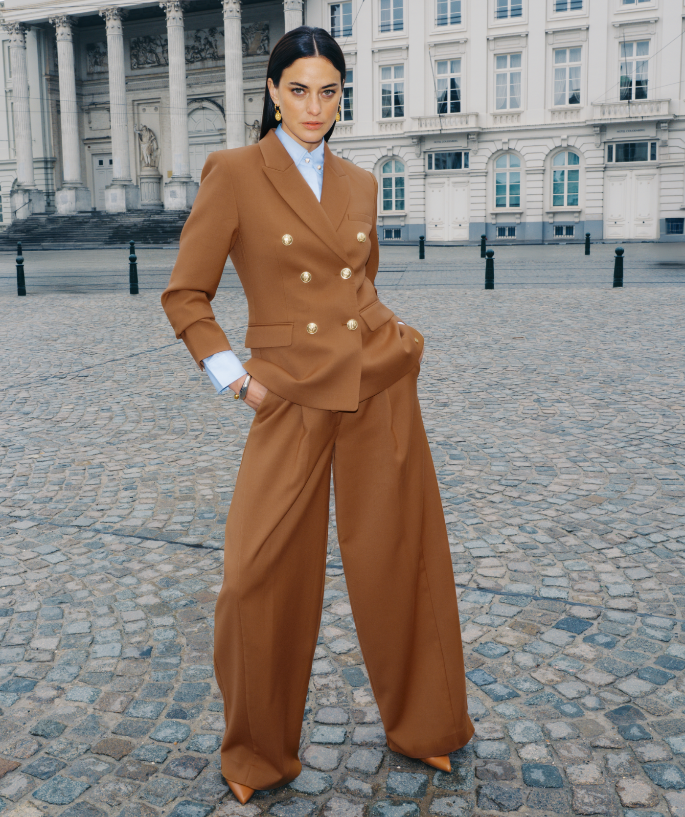 JV-KYLE high waisted balloon fit pantalon - cognac