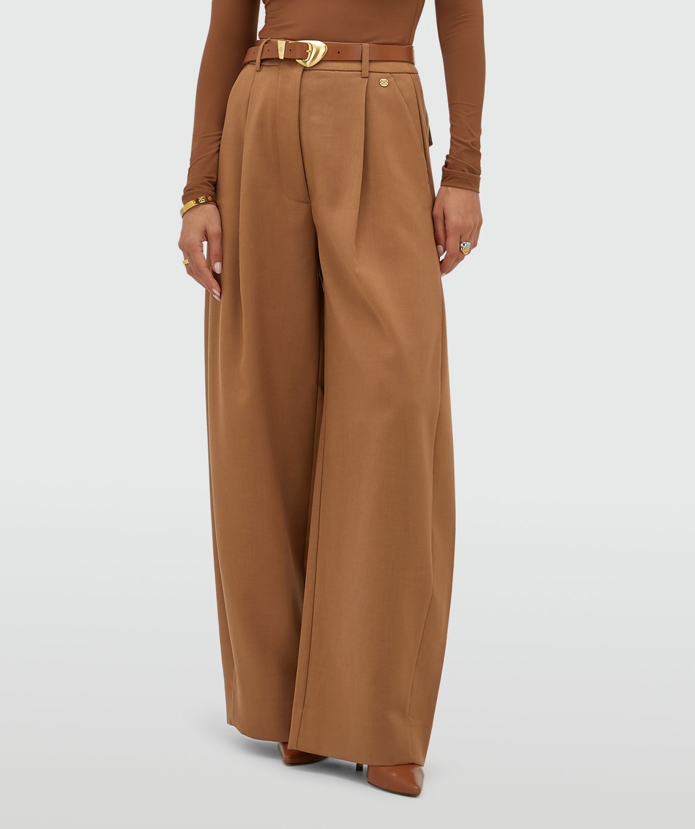 JV-KYLE high waisted balloon fit pantalon - cognac