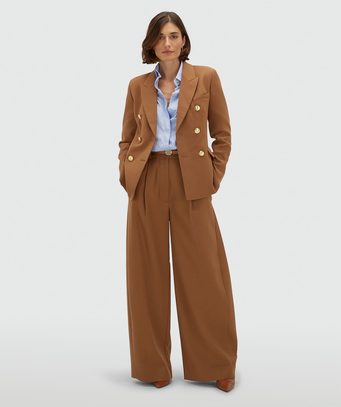 JV-KYLE high waisted balloon fit pantalon - cognac
