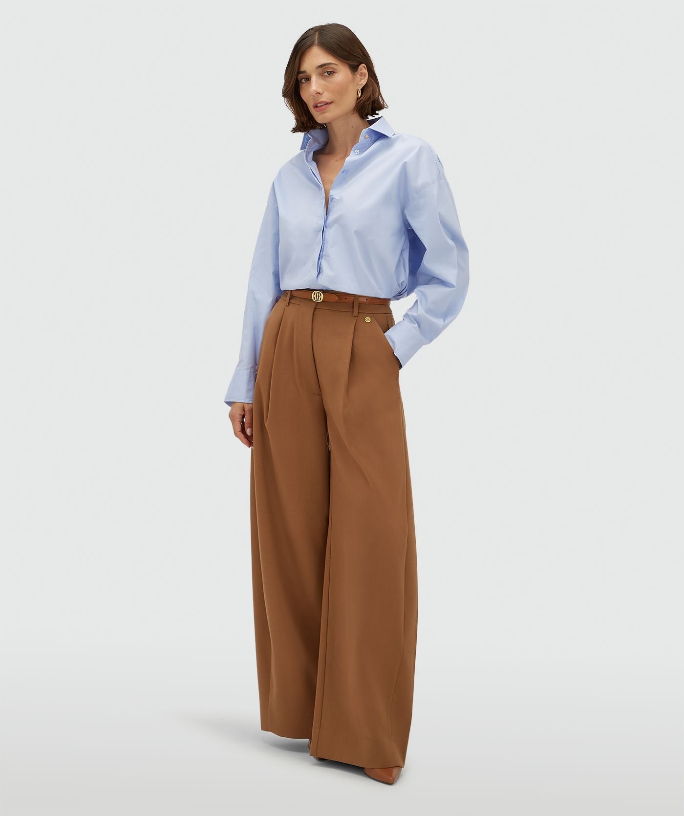 JV-KYLE high waisted balloon fit pantalon - cognac