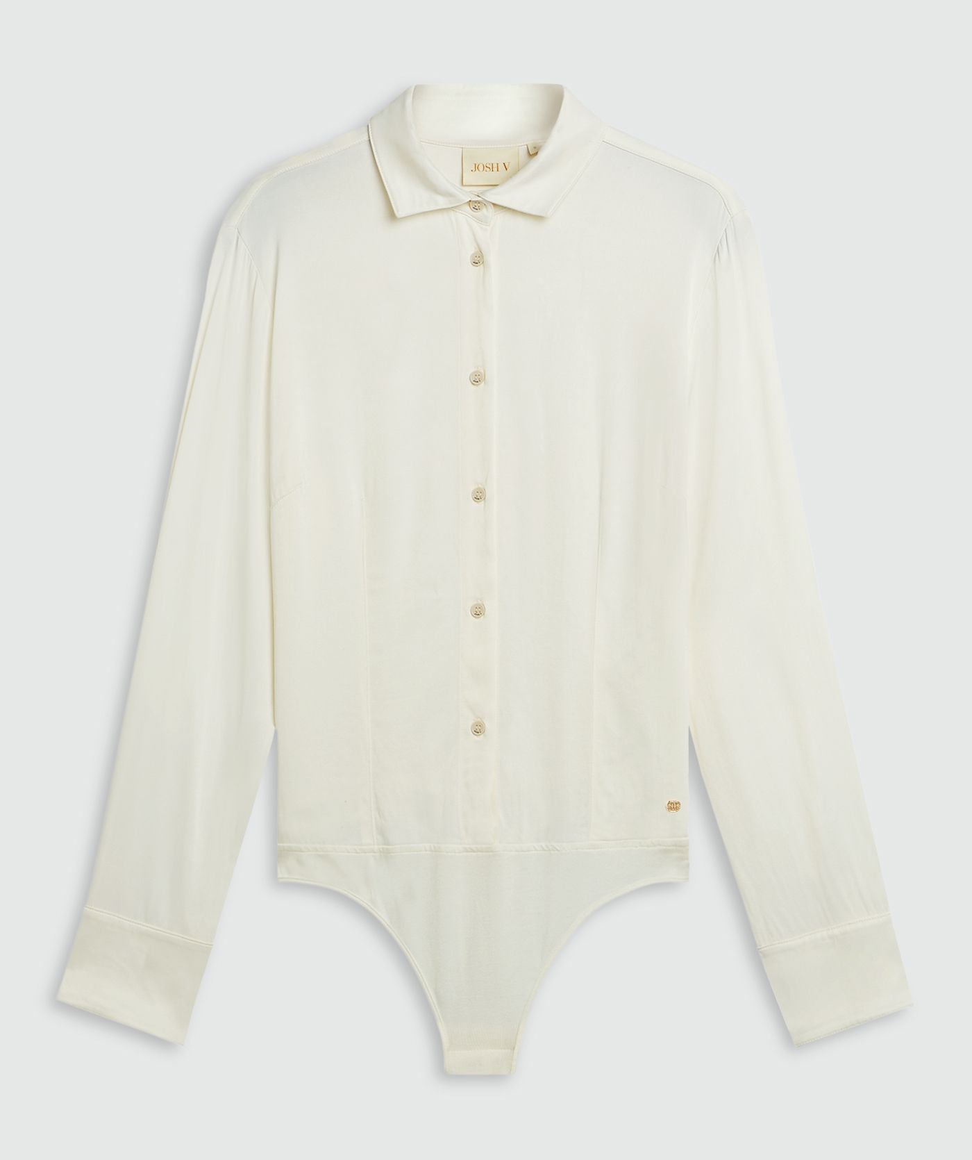 Leia Regular Fit Body Blouse van satijn - Cloud White