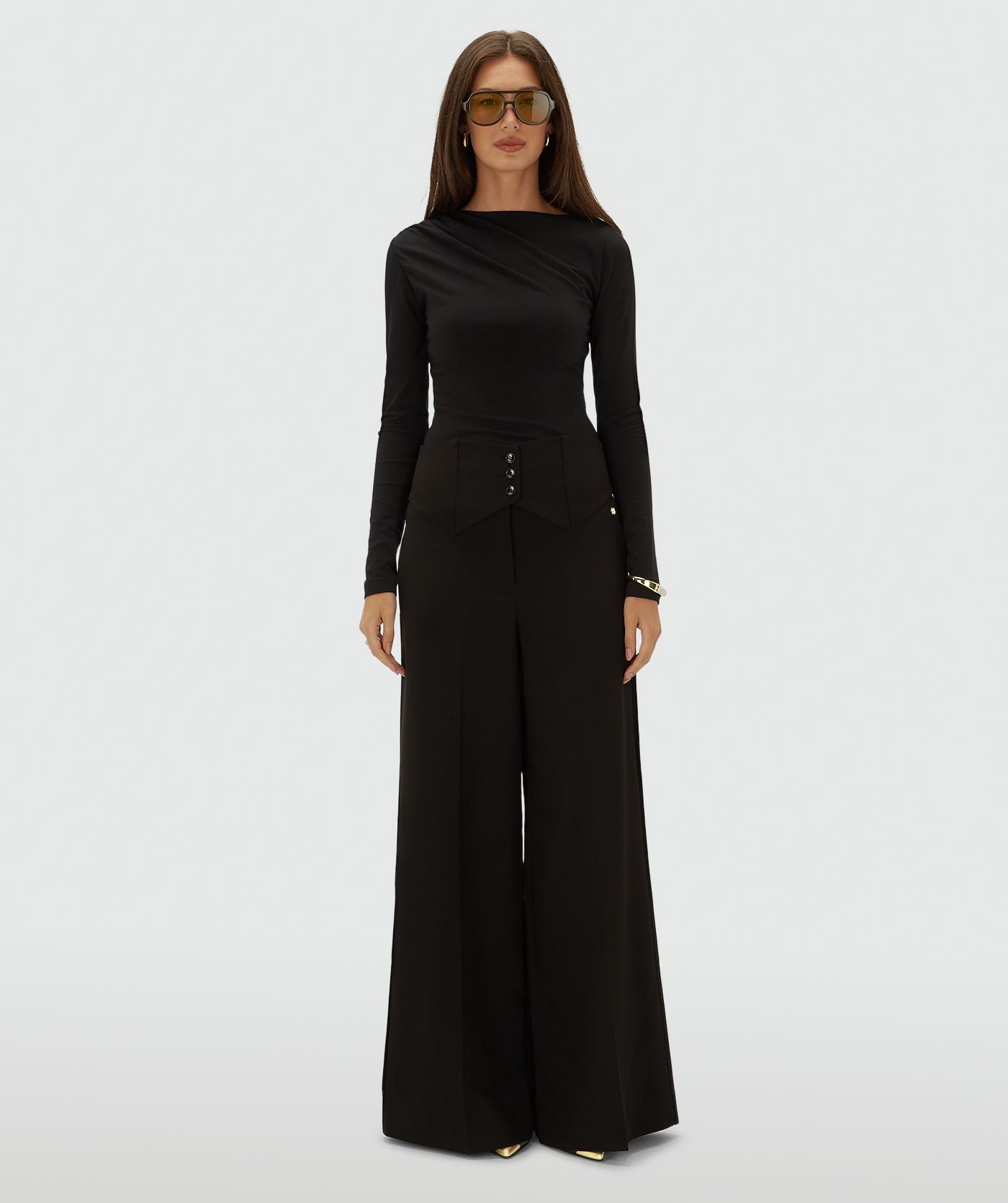 Lenie Slim Fit Top - Zwart