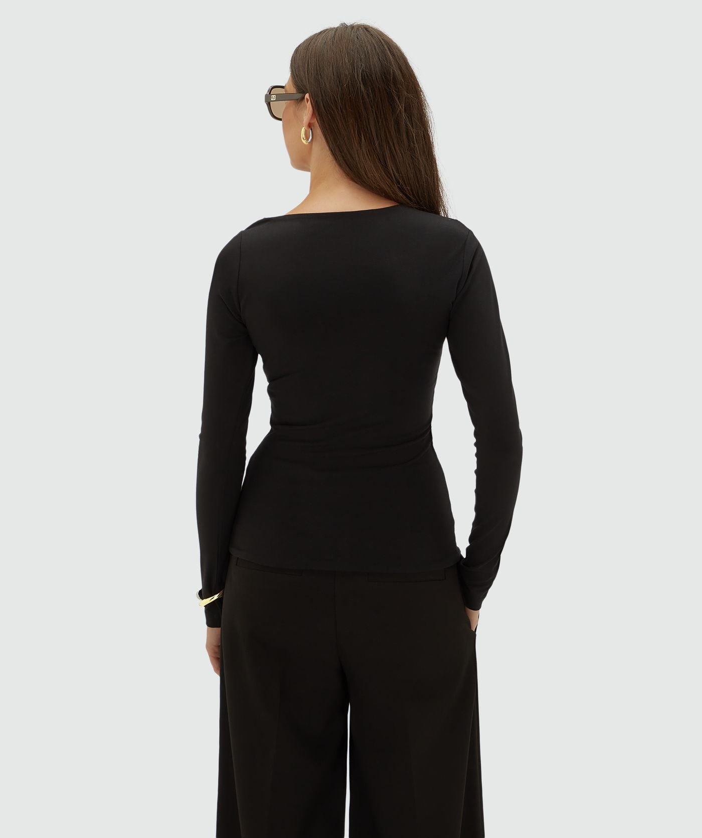 Lenie Slim Fit Top - Zwart