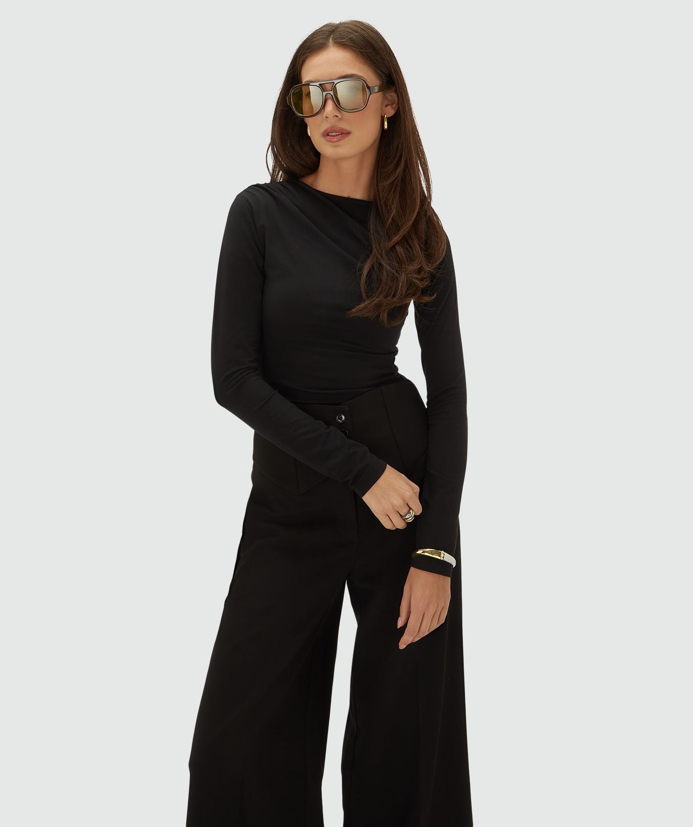 Lenie Slim Fit Top - Zwart