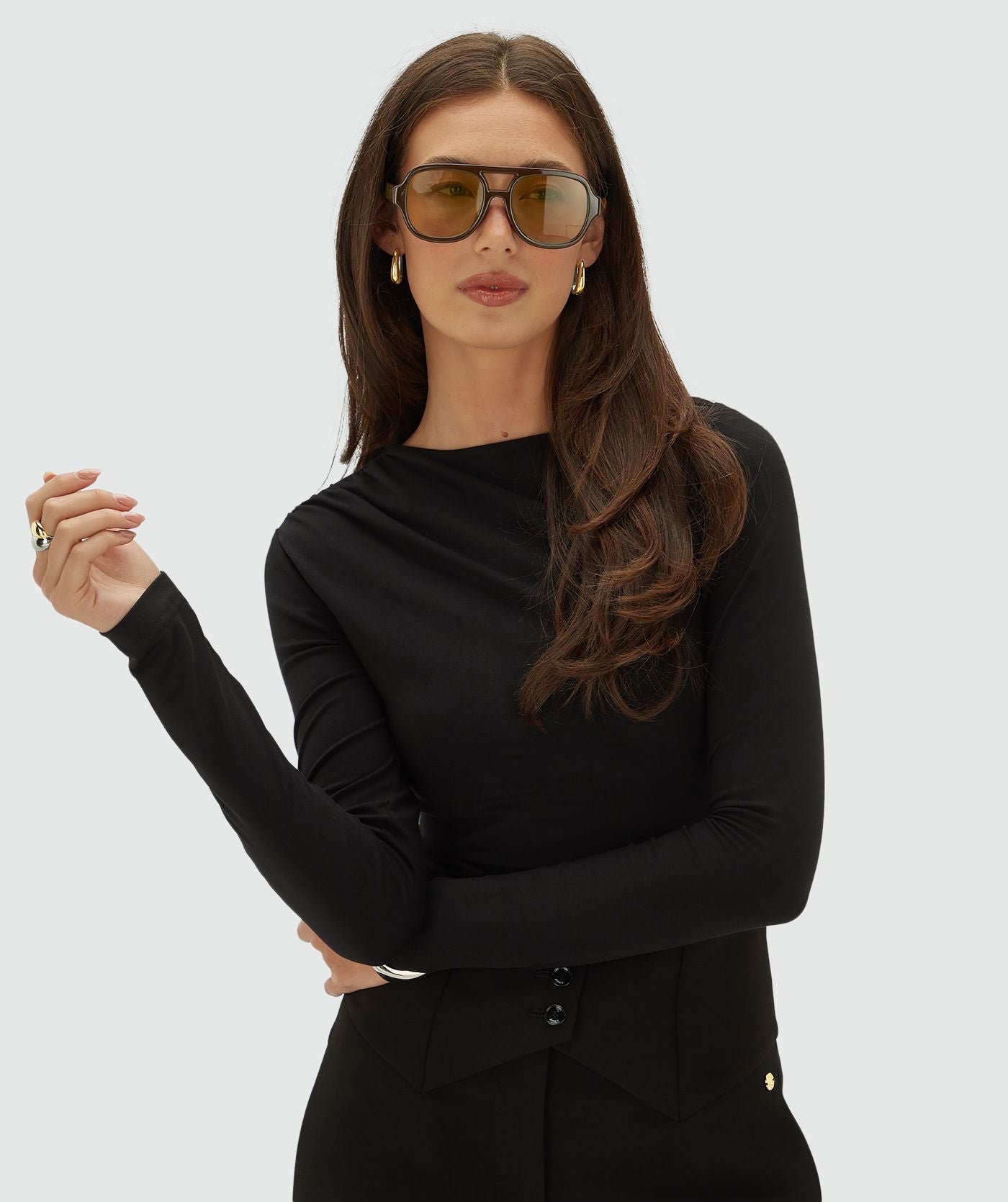 Lenie Slim Fit Top - Zwart