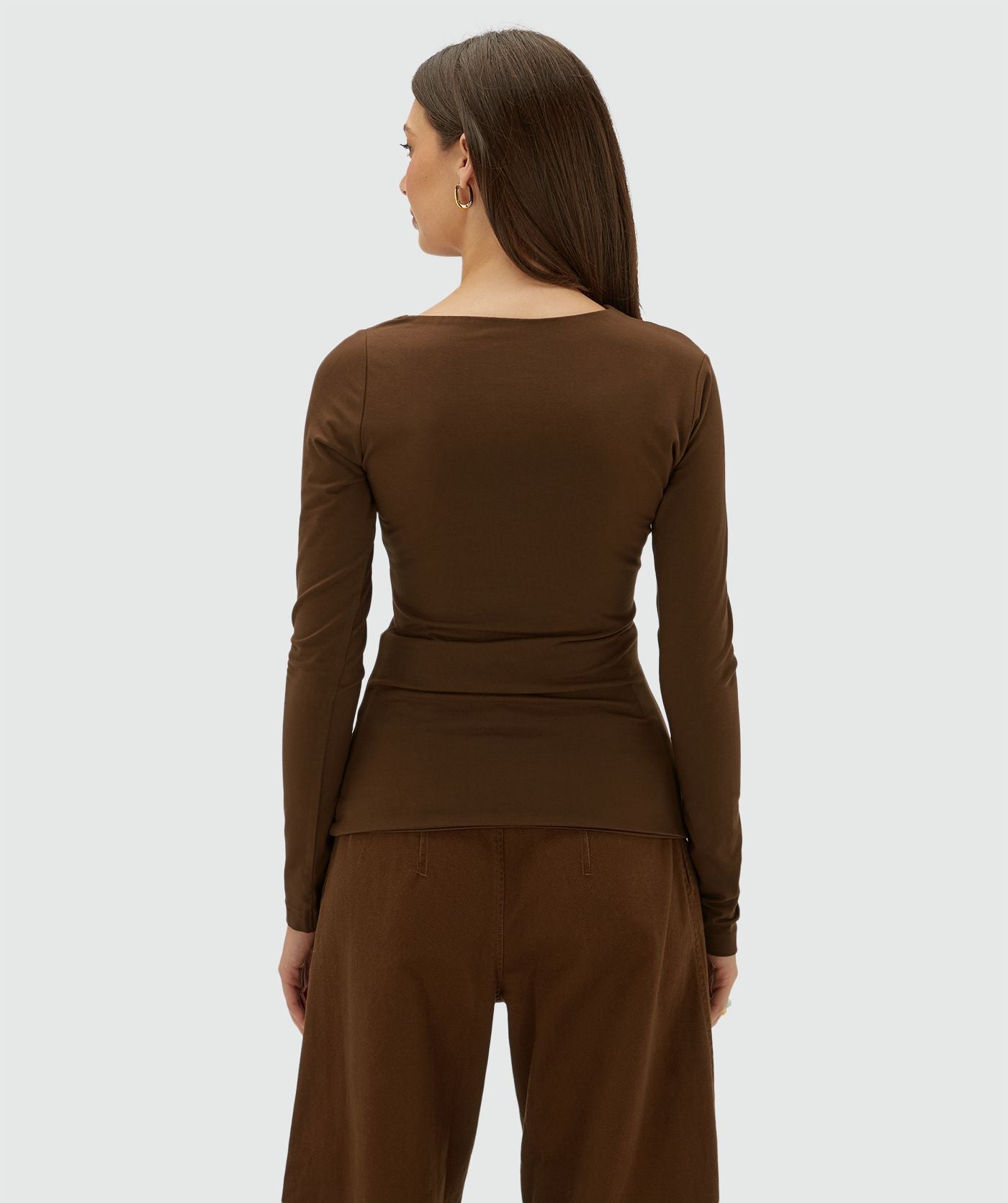 Lenie Slim Fit Top - Bruin