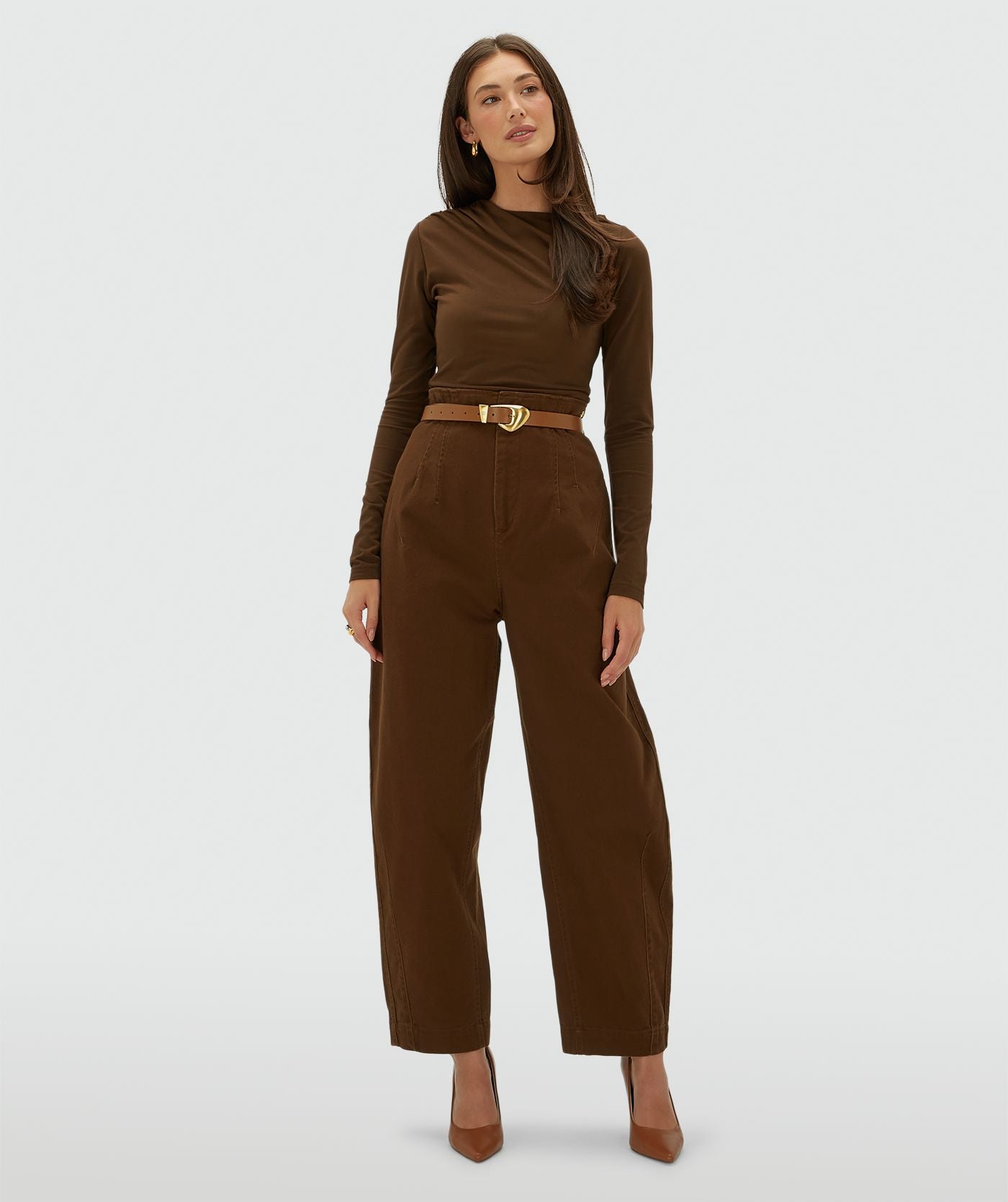 Lenie Slim Fit Top - Bruin