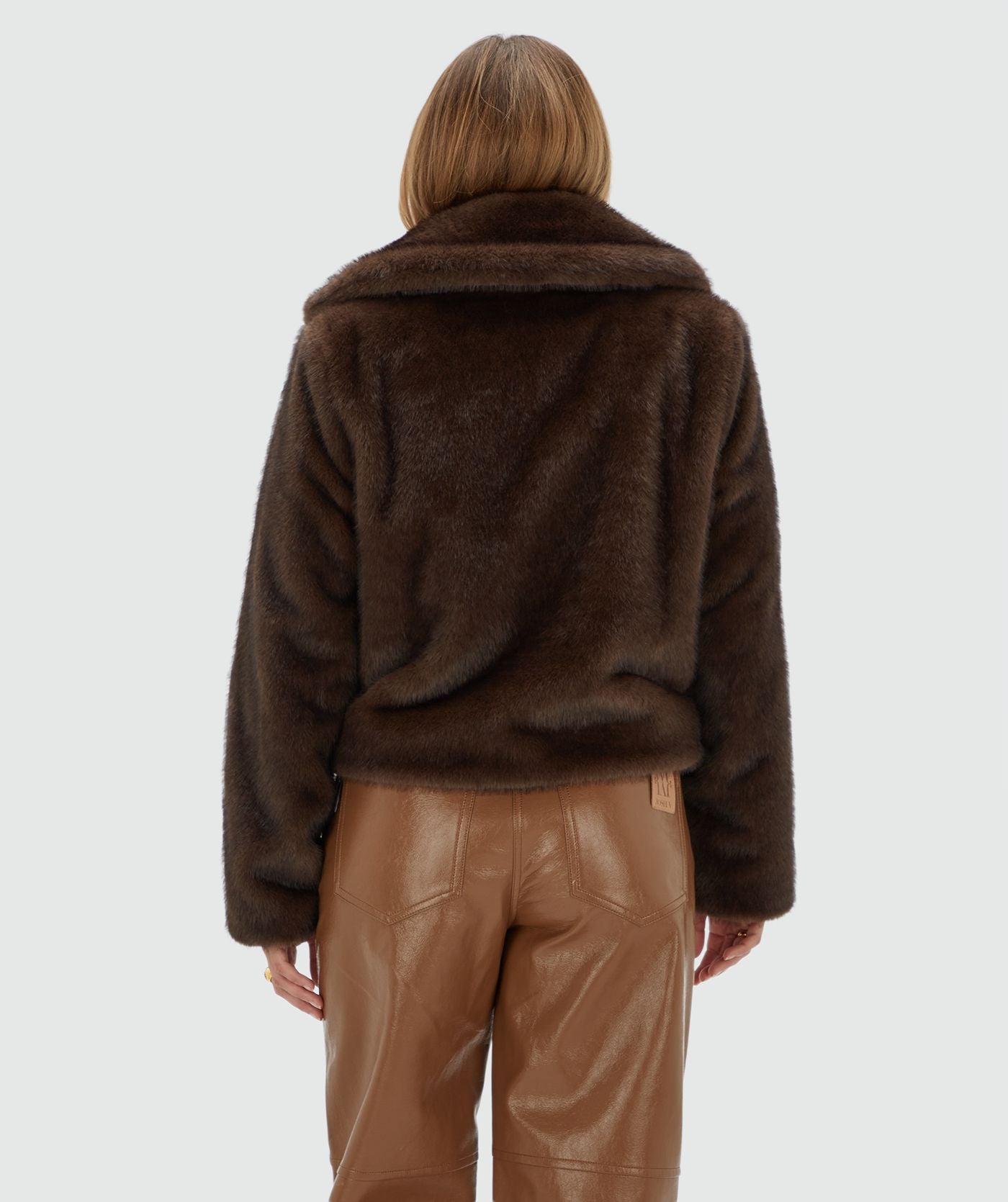 JV-LOVISA Regular Faux Fur Jas - Barolo
