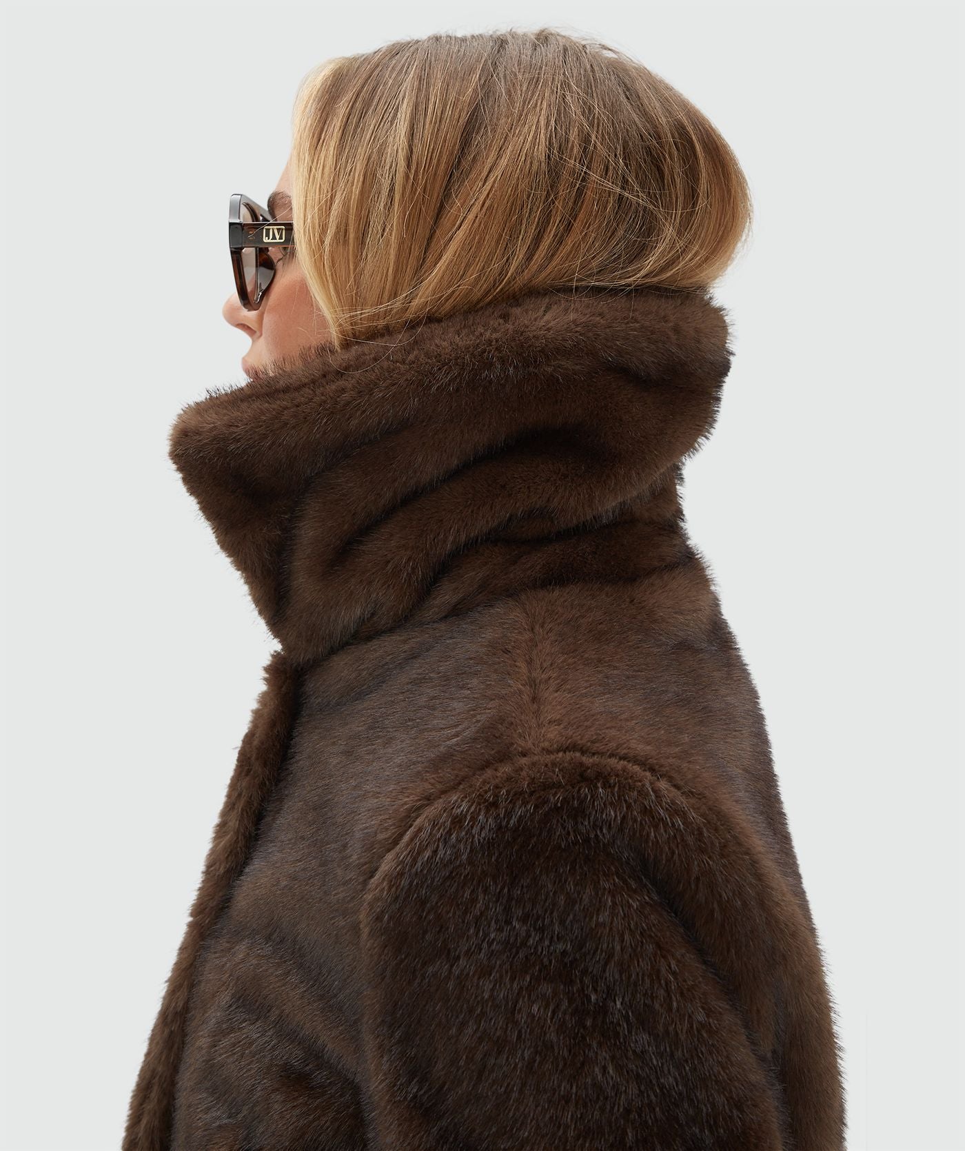 JV-LOVISA Regular Faux Fur Jas - Barolo
