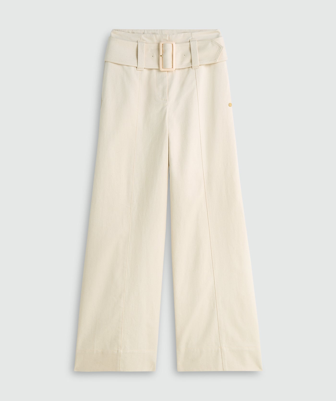 JV-MAUREEN high waisted wide leg jeans - ecru