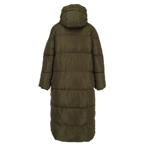 Maxi puffer with hood olive