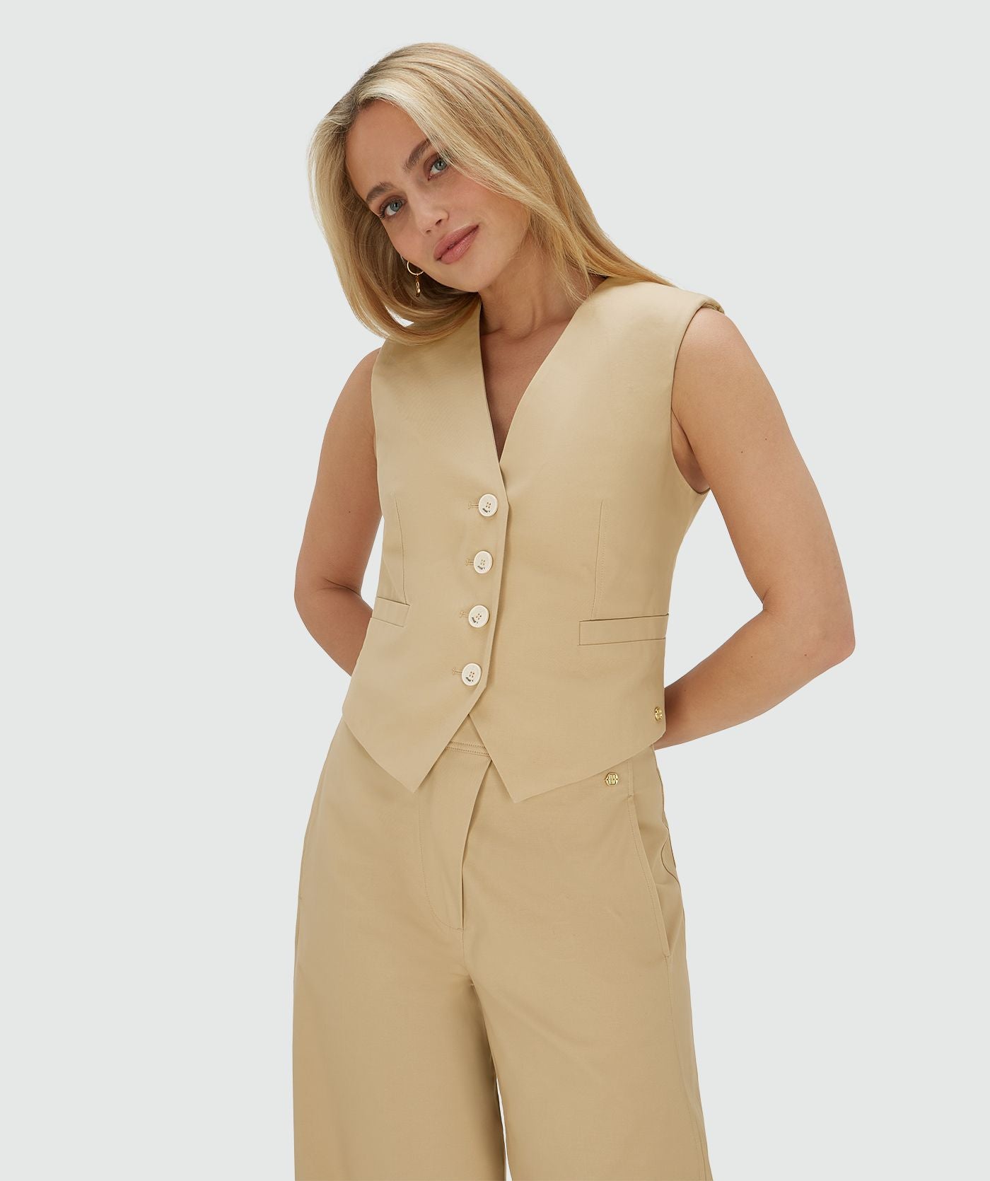 MONET fitted gilet - light camel