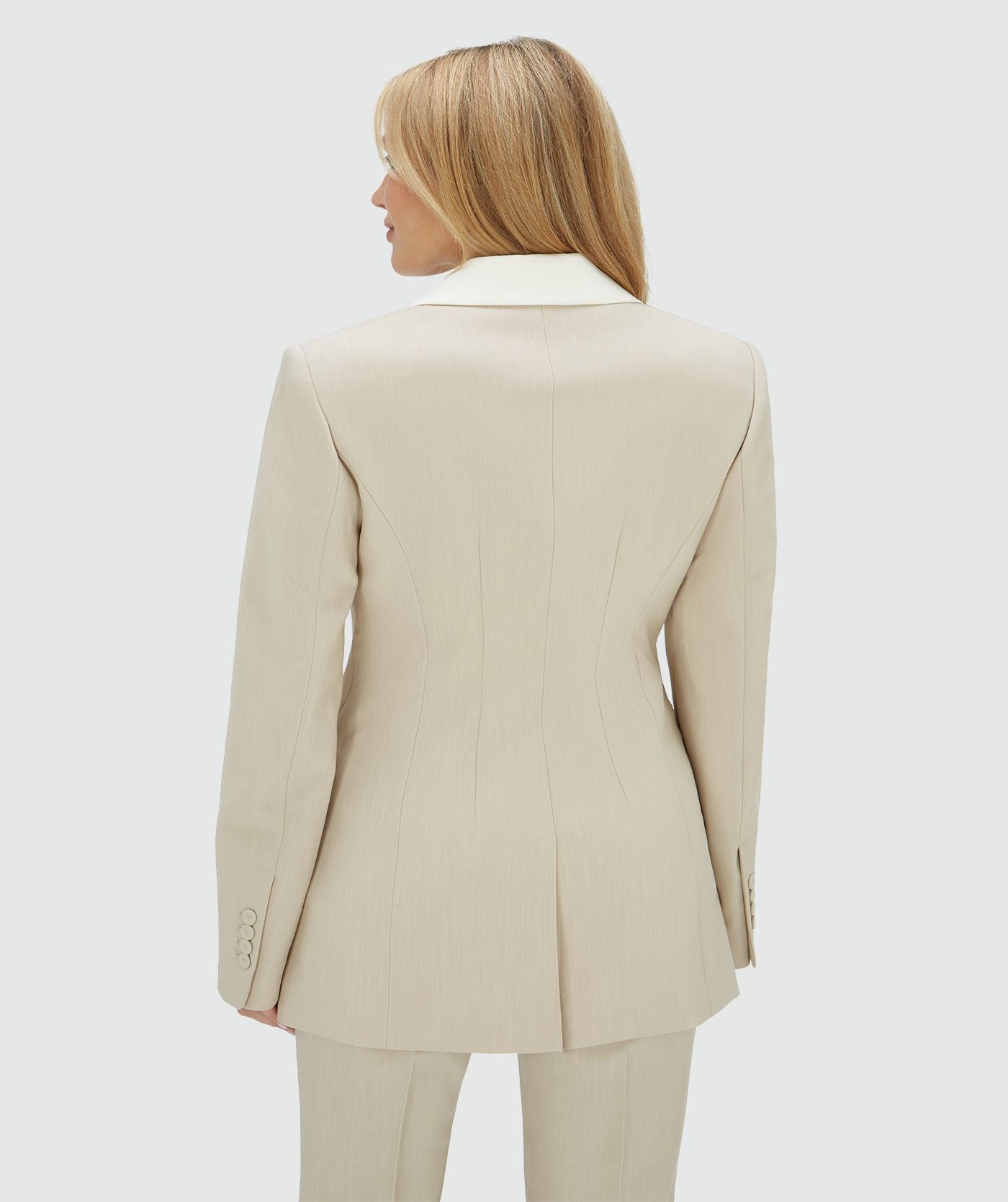 NILA fitted blazer - ecru melange