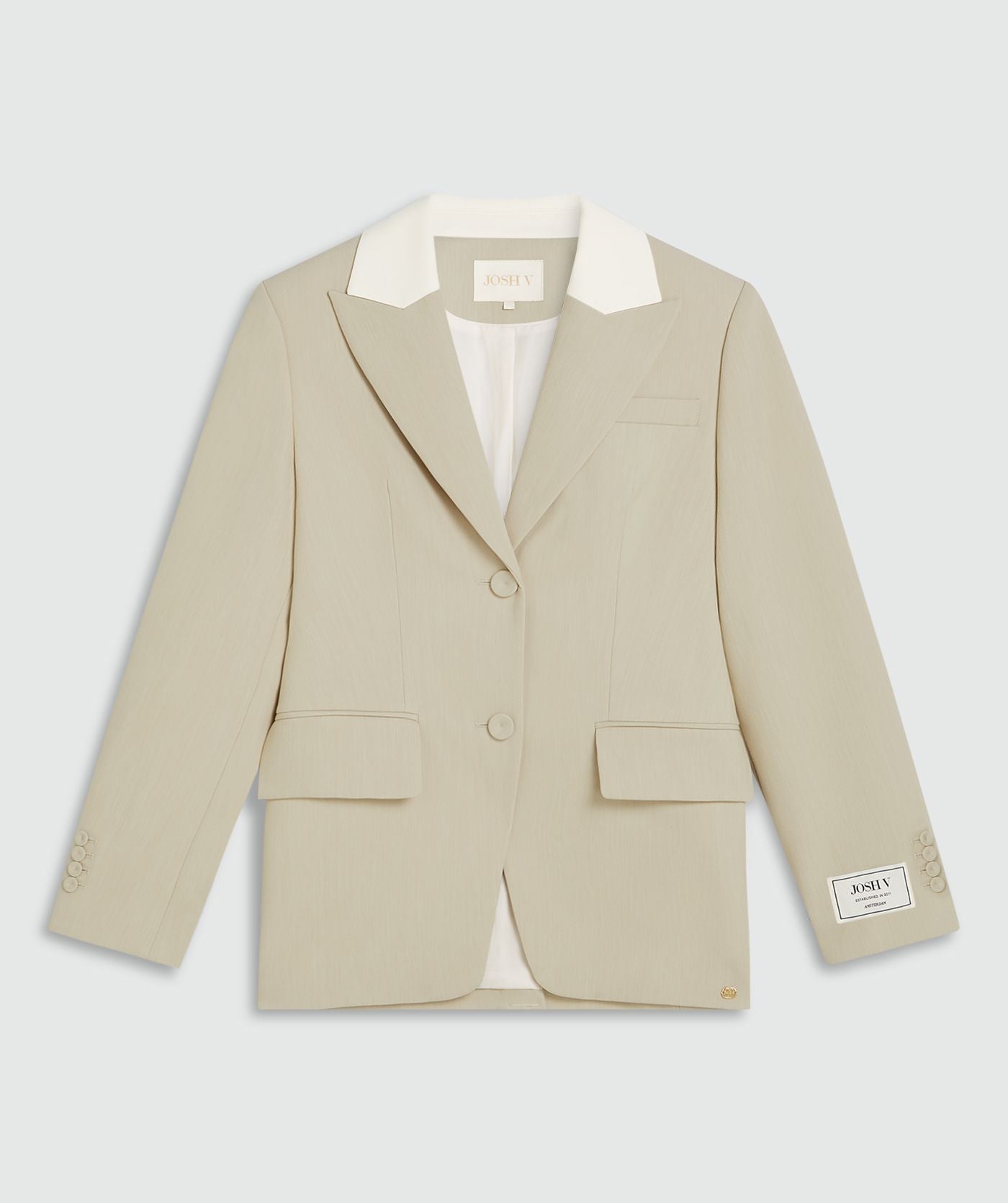 NILA fitted blazer - ecru melange