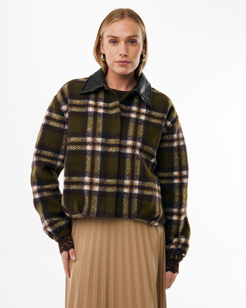 Check Overshirt – Korte Winterjas met Trendy Ruitdessin