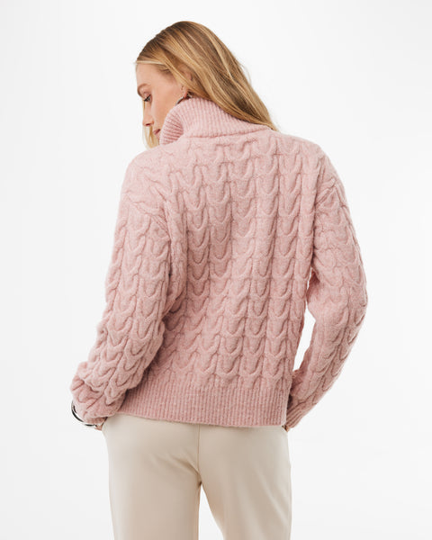 Half zipper cable jumper light mauve