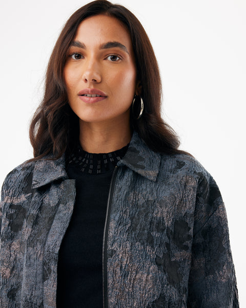Jacquard bomberjacket  dark grey