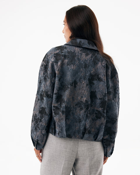 Jacquard bomberjacket  dark grey