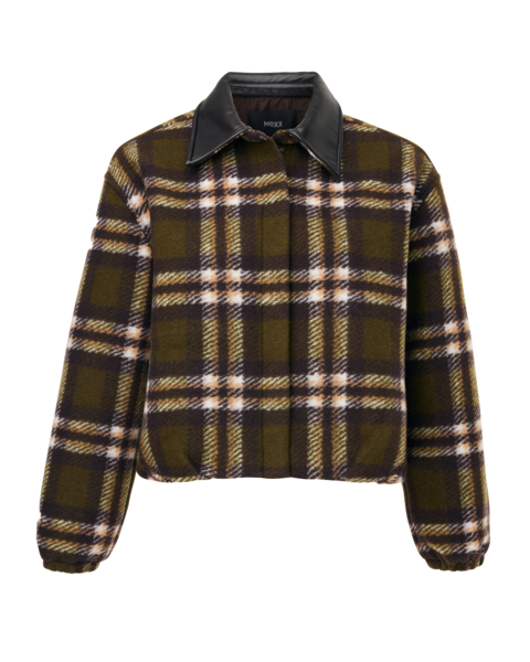 Check Overshirt – Korte Winterjas met Trendy Ruitdessin