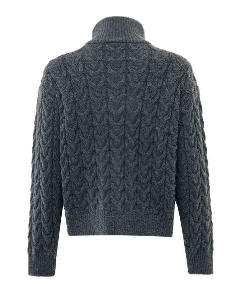 Half Zipper Cable Jumper  dark grey