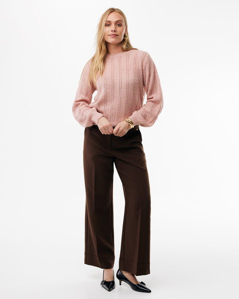 Ajour kabeljumper light mauve