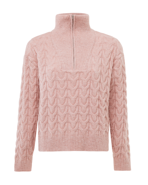 Half zipper cable jumper light mauve