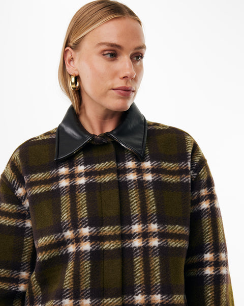 Check Overshirt – Korte Winterjas met Trendy Ruitdessin