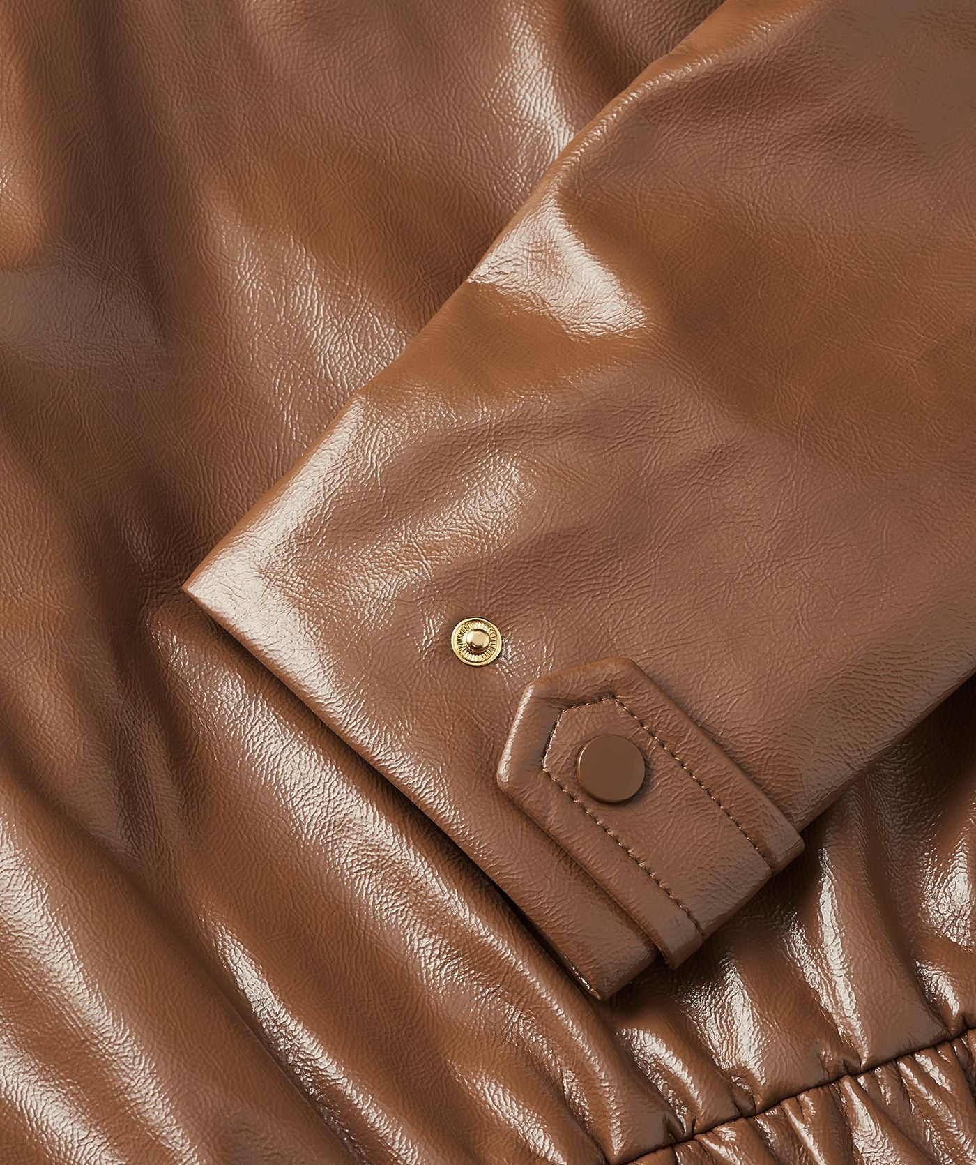 JV-PEADEN Bomber Jacket in Laklook - Cognac