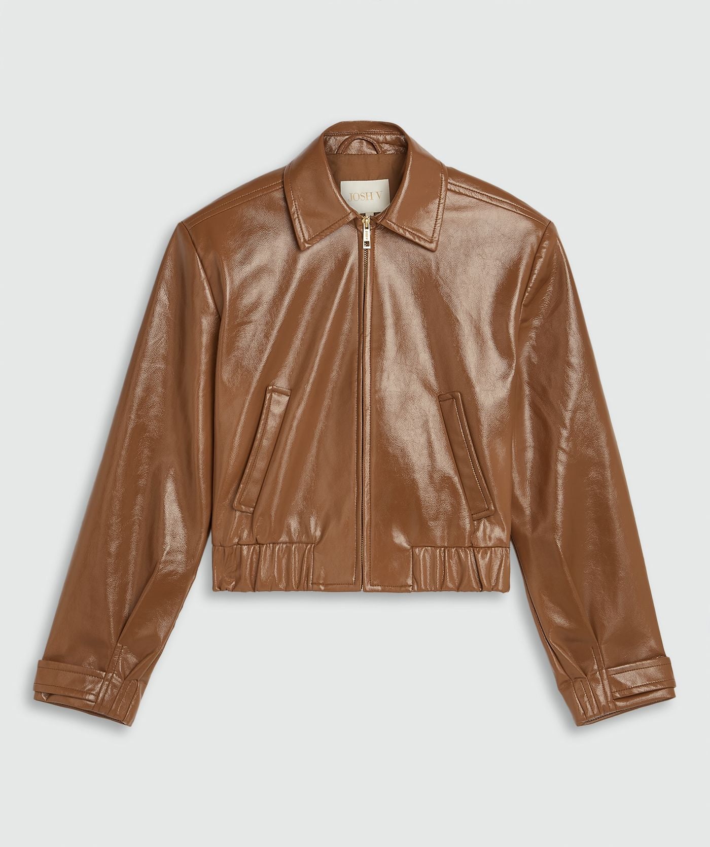 JV-PEADEN Bomber Jacket in Laklook - Cognac