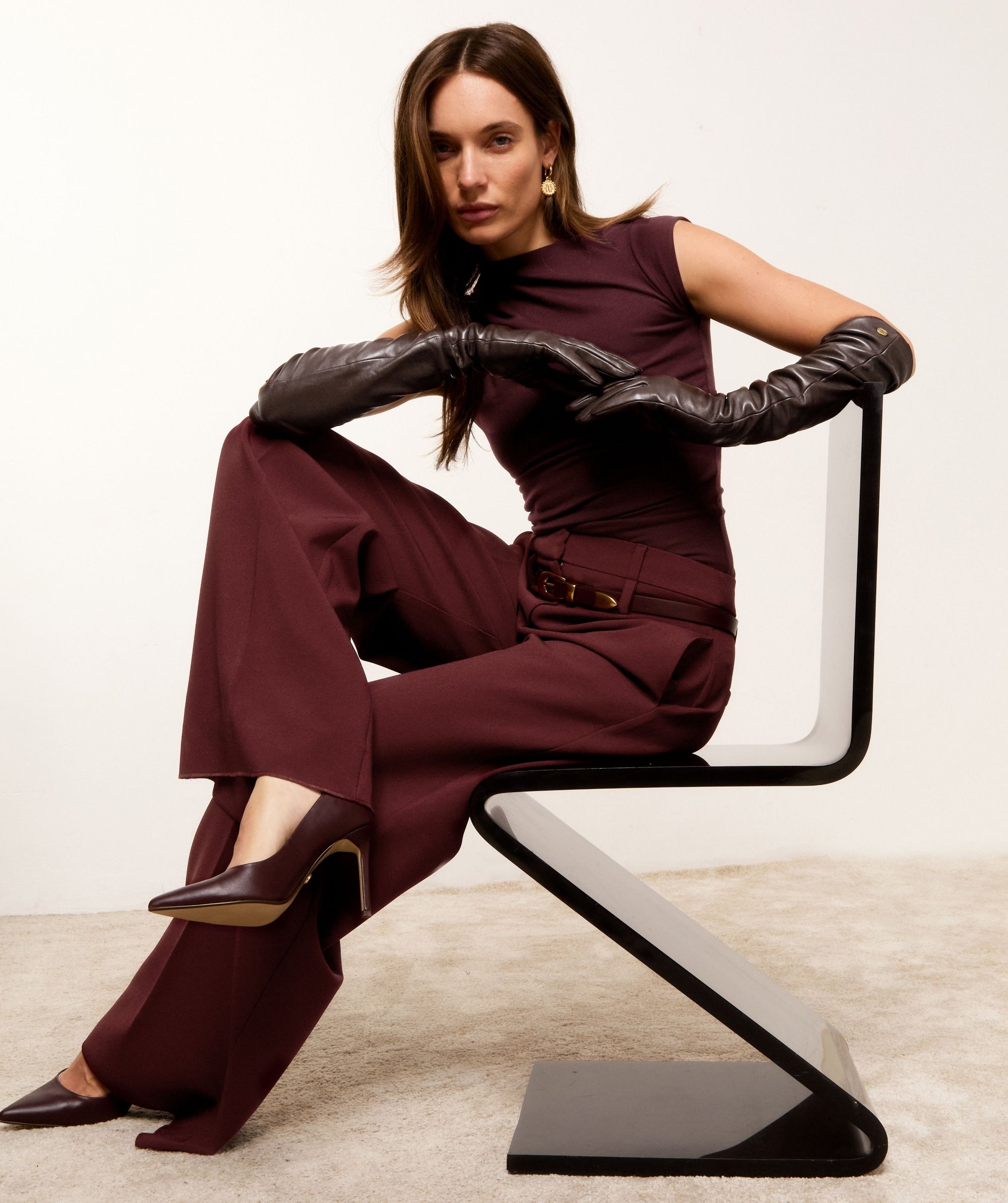 Percy Slim Fit Top - Burgundy